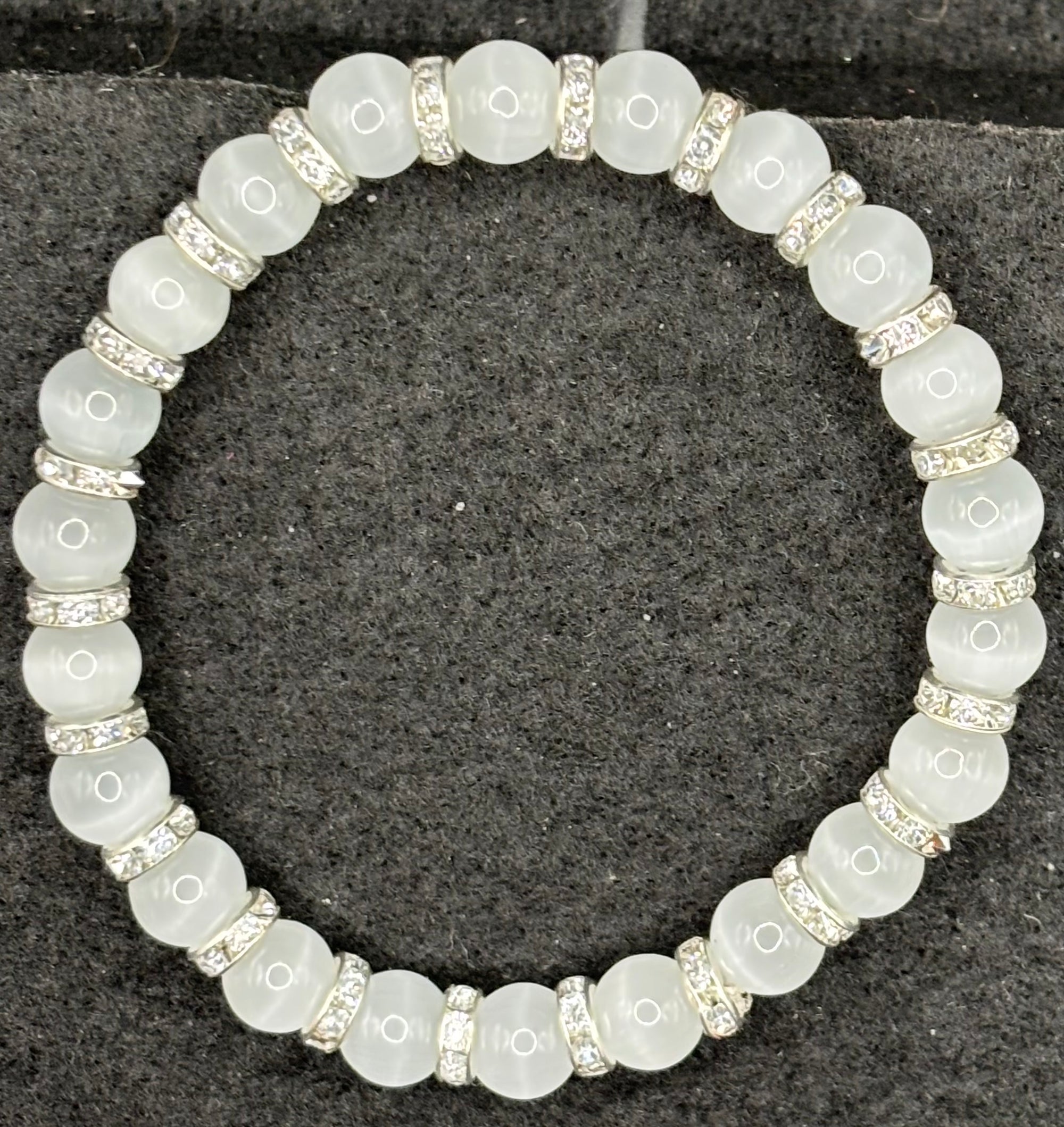 White Cat Eye Beaded Bracelet