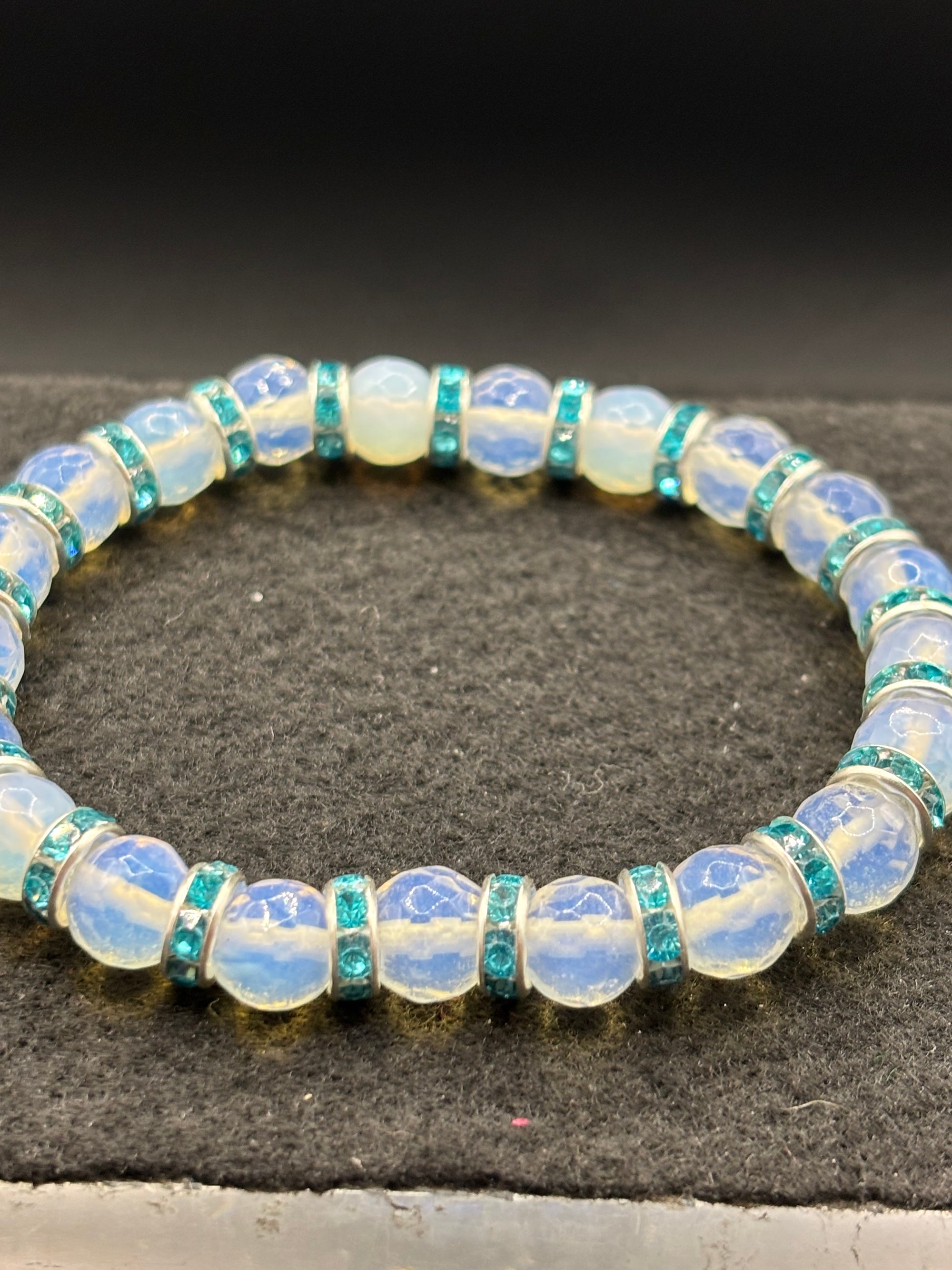 White Crystal Beaded Bracelet