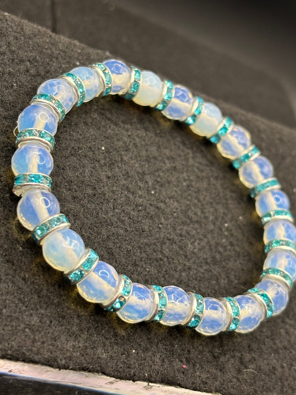 White Crystal Beaded Bracelet