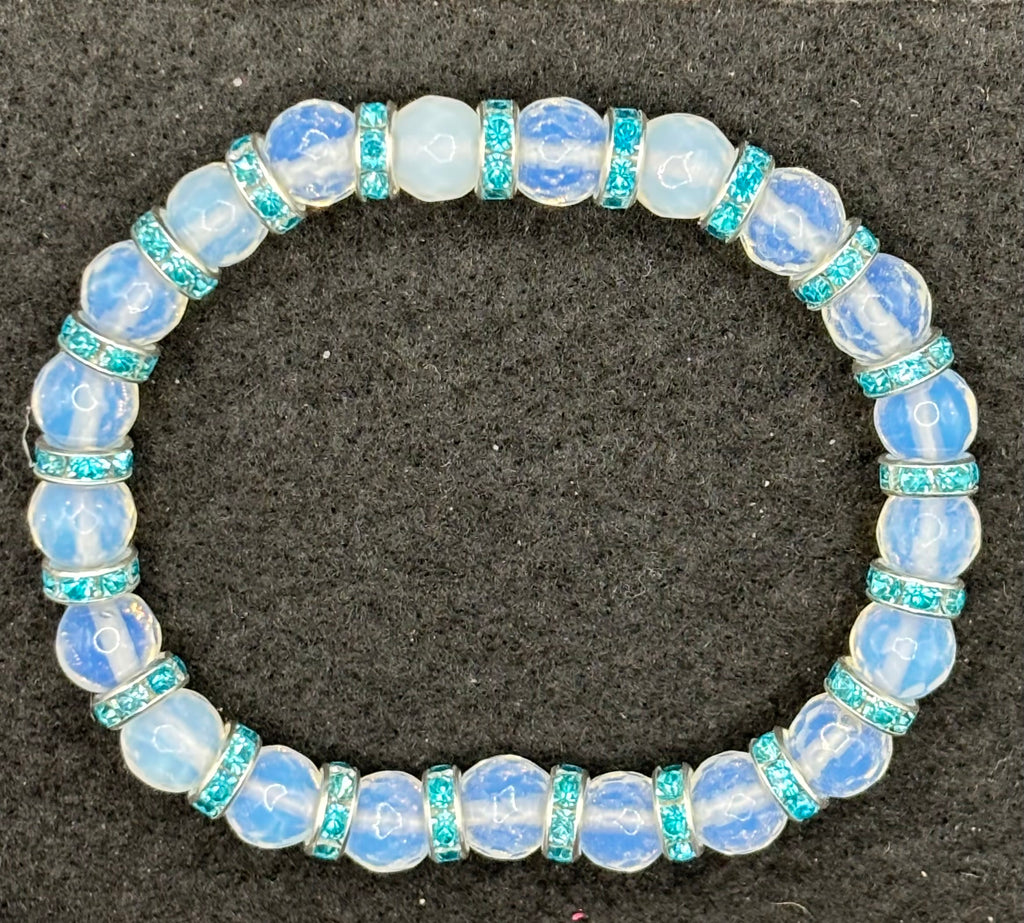 White Crystal Beaded Bracelet