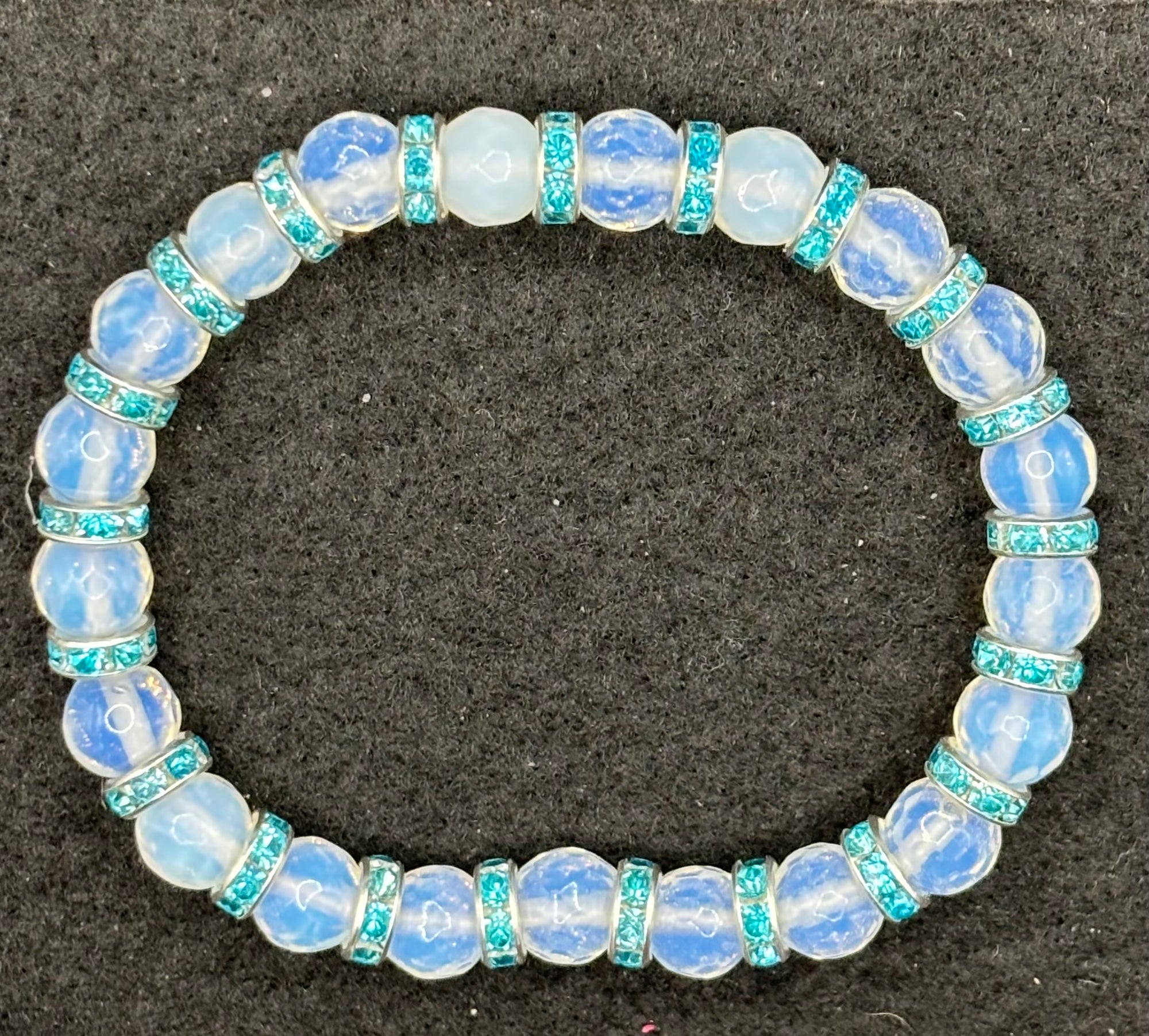 White Crystal Beaded Bracelet