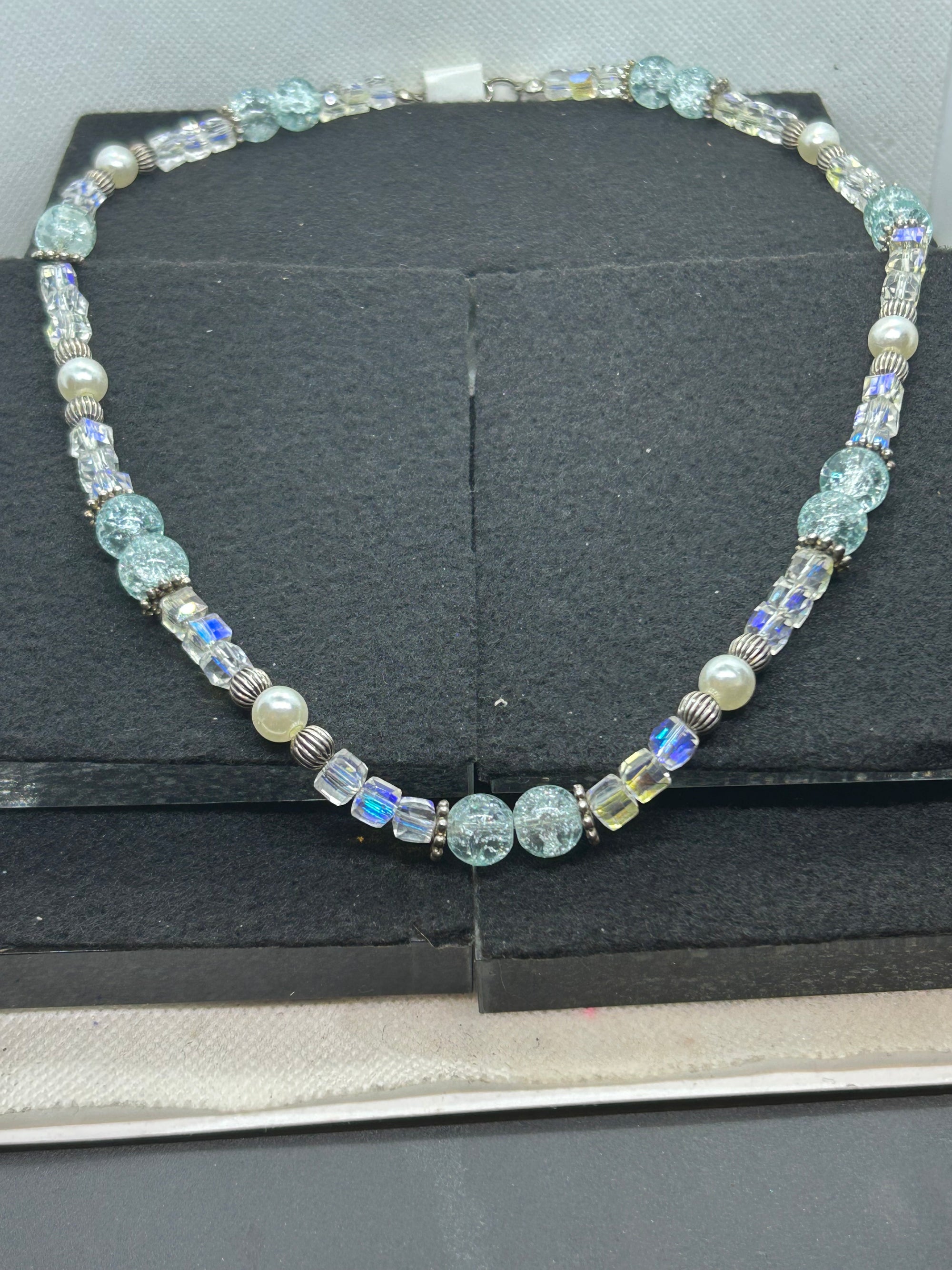 Light Blue Beaded Necklace
