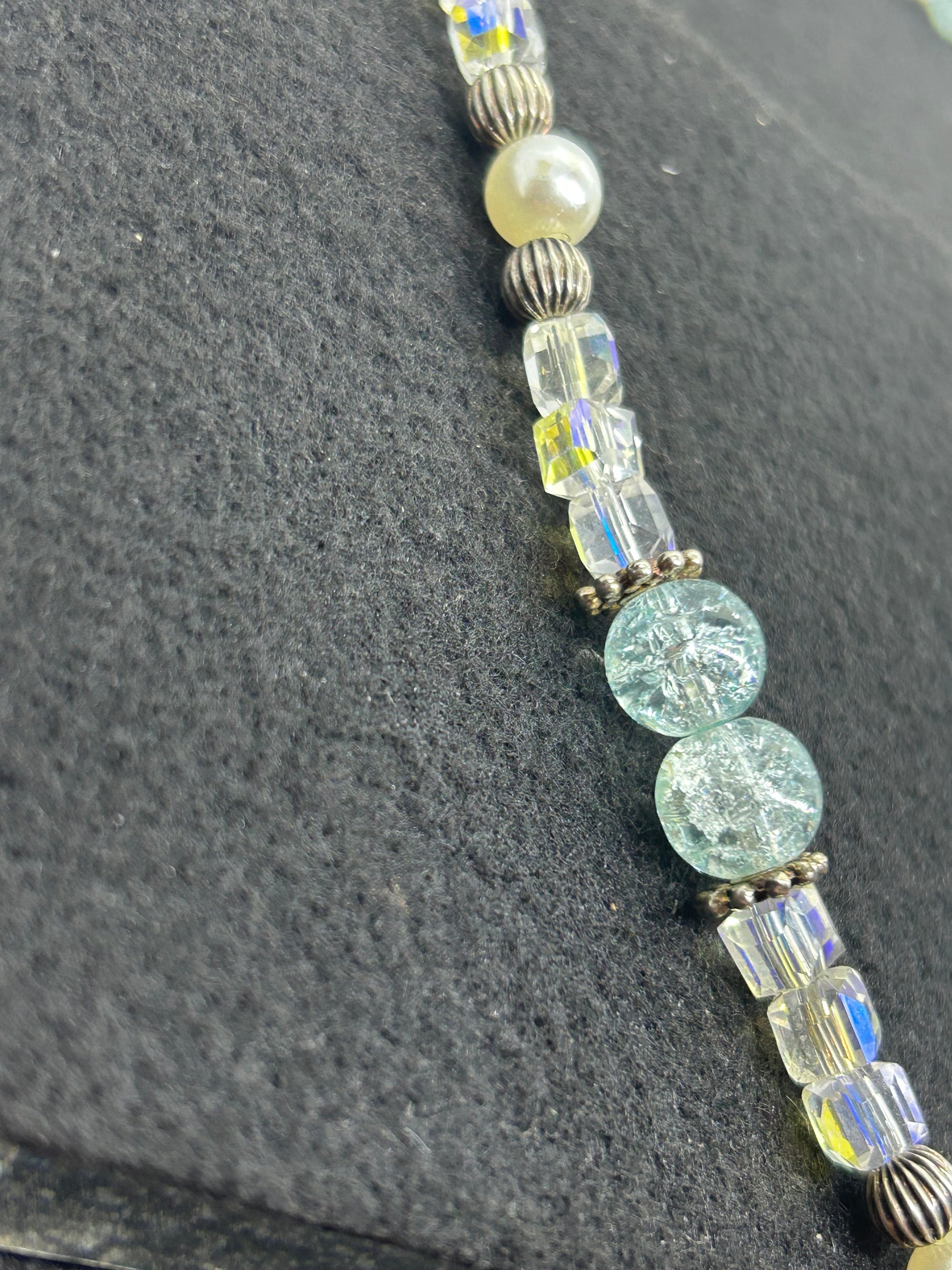Blue Glass Beaded Necklace
