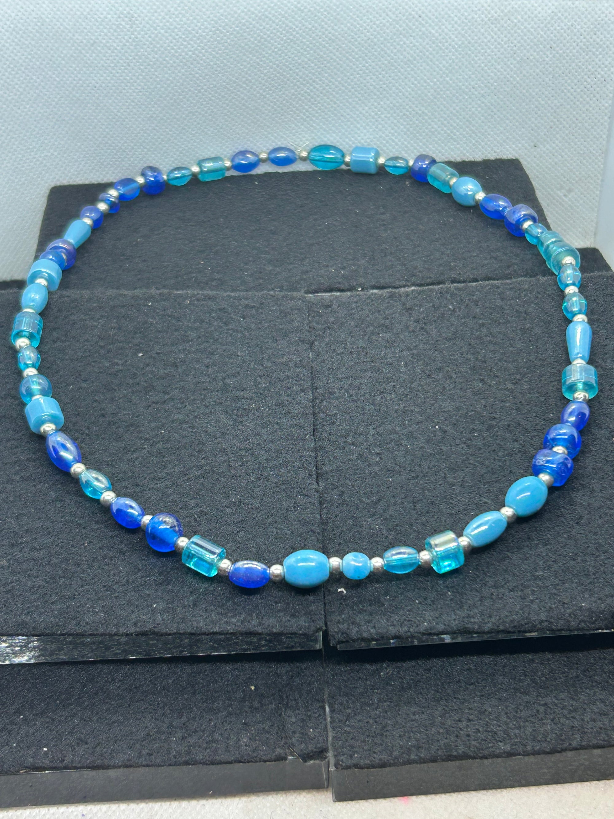 Assorted Blue Beaded Necklace