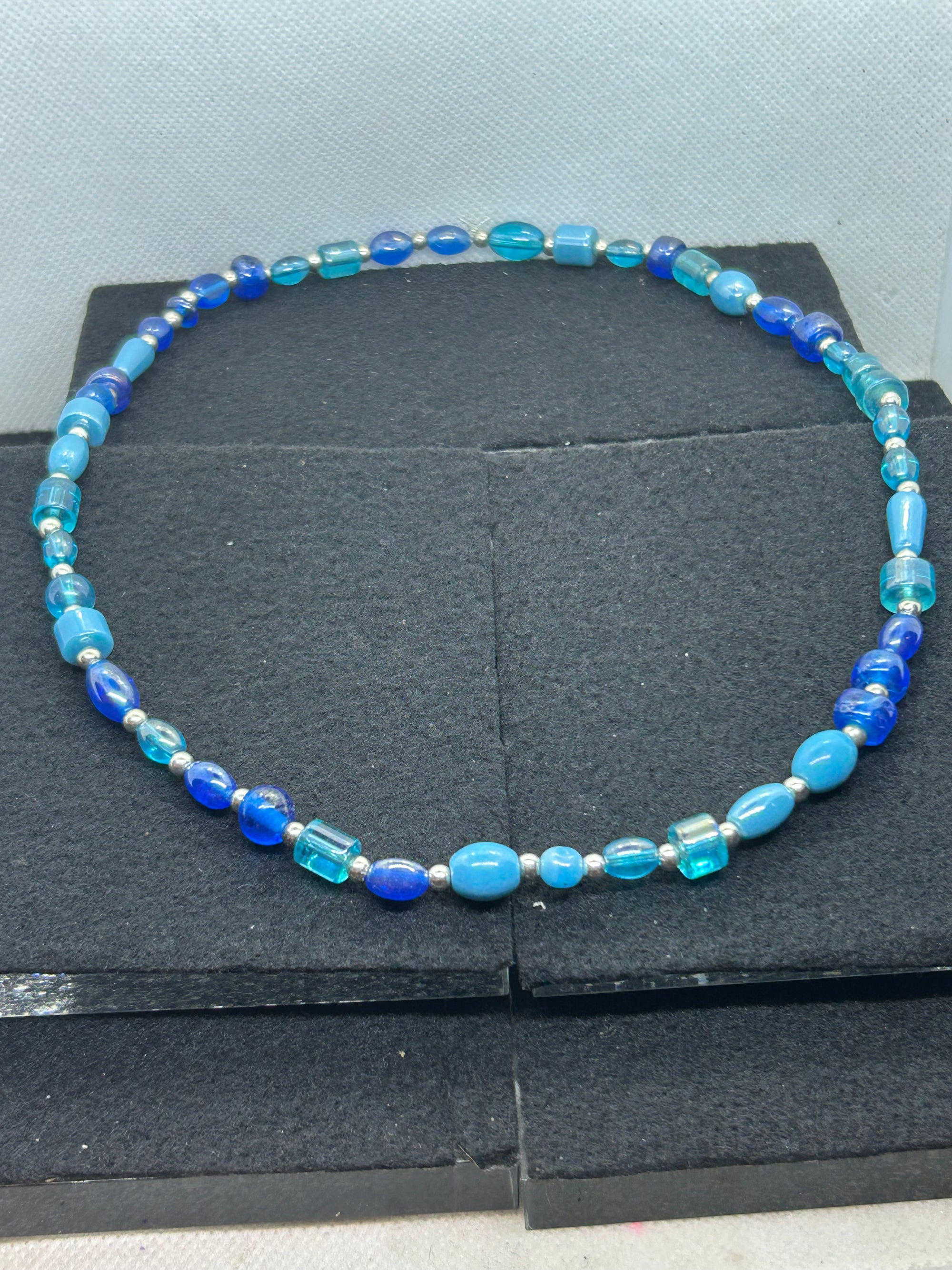 Assorted Blue Beaded Necklace