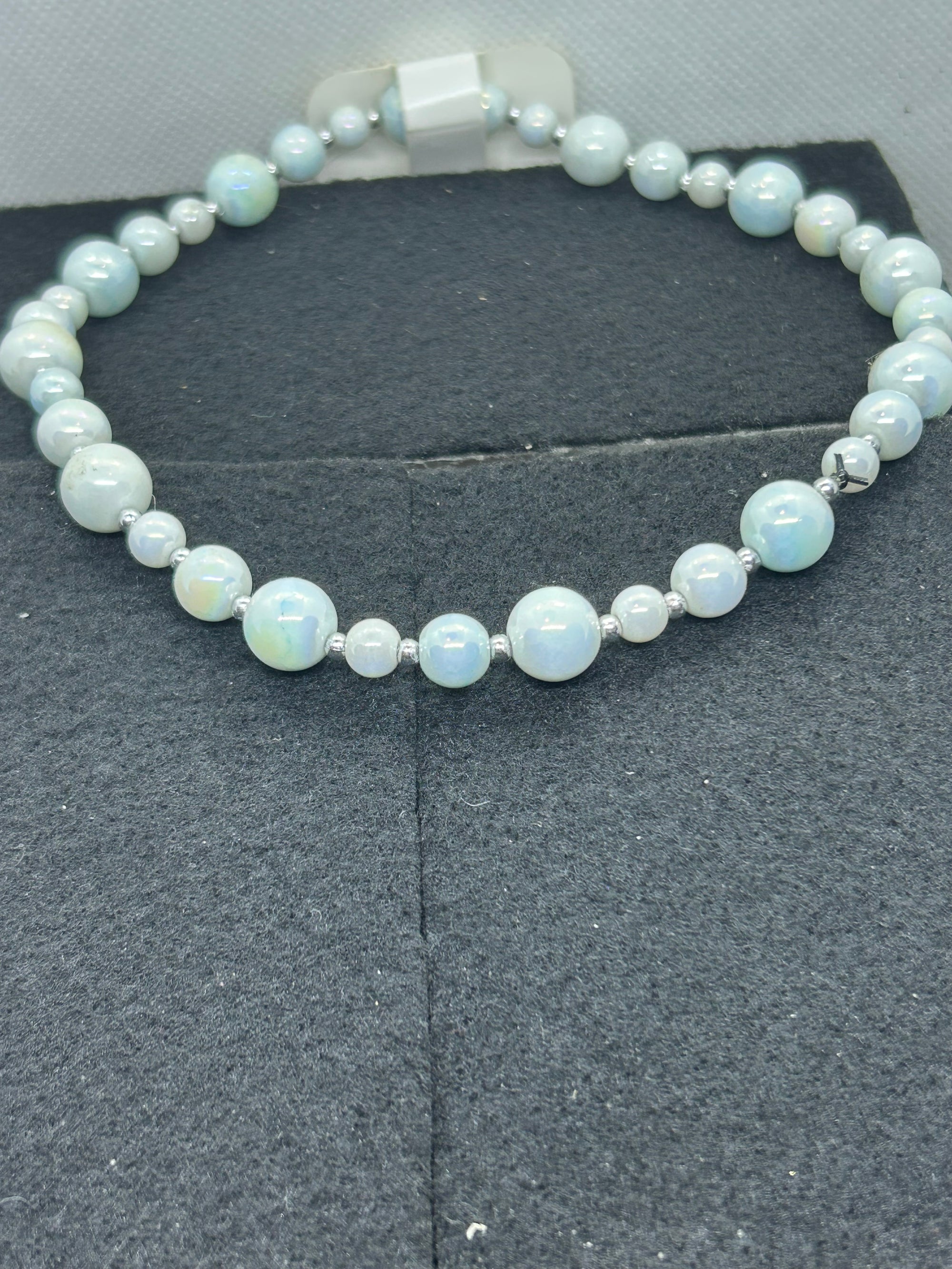 Slightly Blue Beaded Necklace
