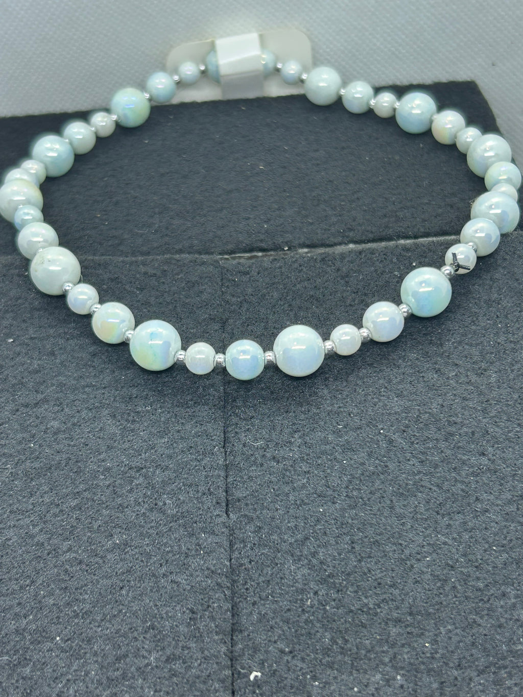 Slightly Blue Beaded Necklace