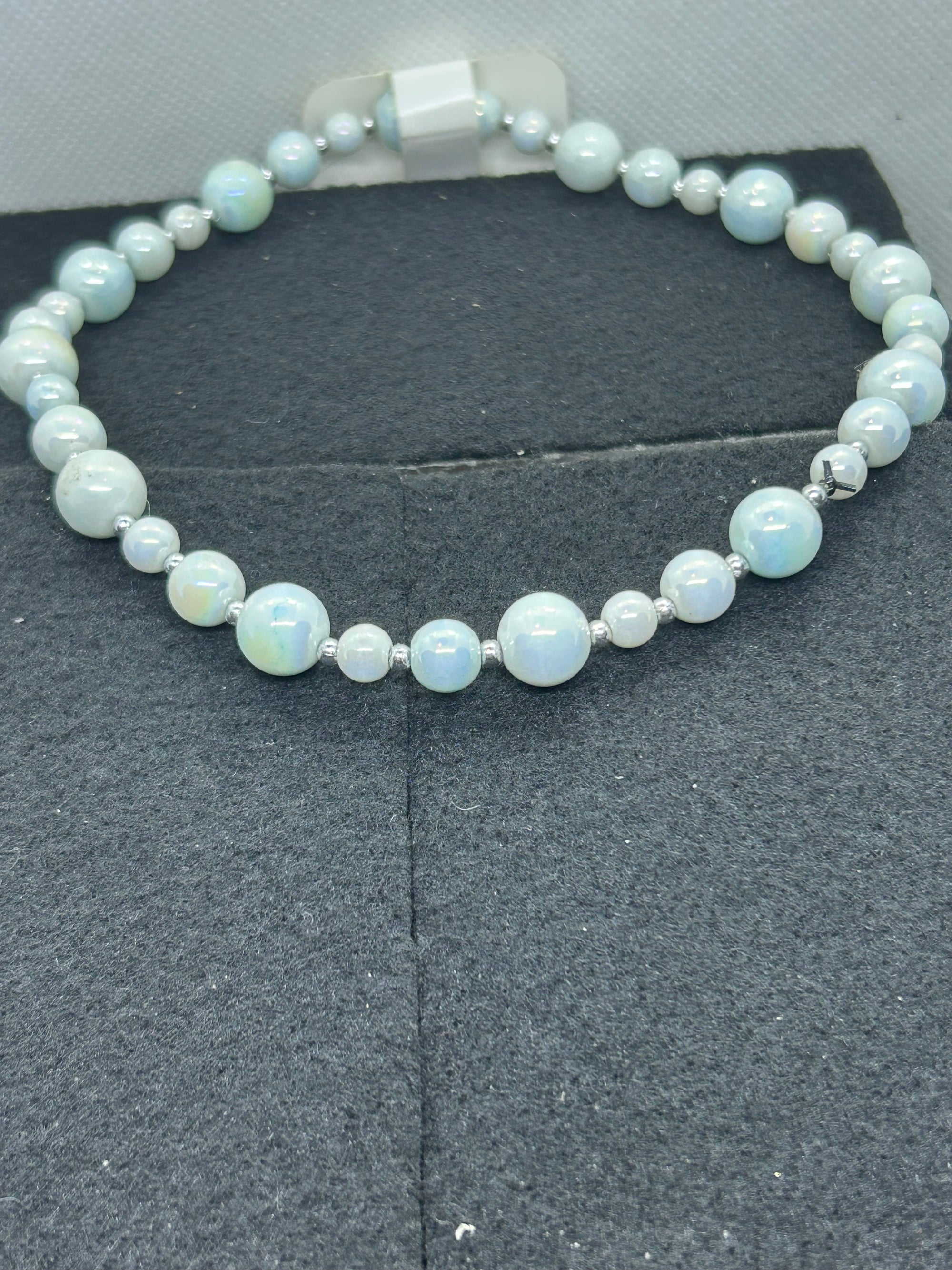 Slightly Blue Beaded Necklace