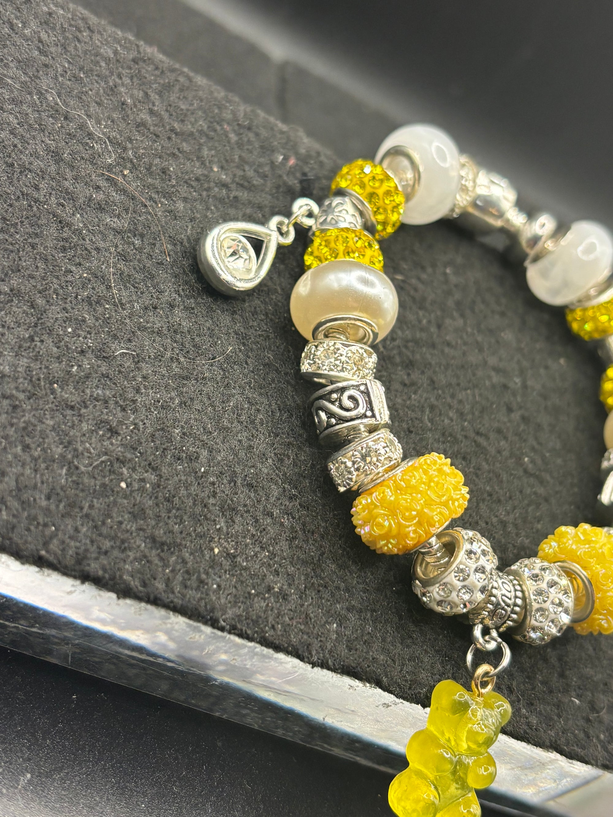 Yellow Gummy bear Charm Bracelet