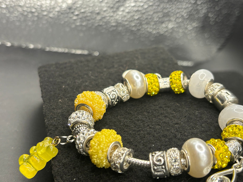 Yellow Gummy bear Charm Bracelet