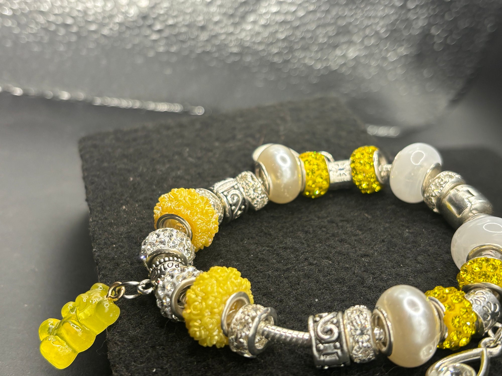 Yellow Gummy bear Charm Bracelet