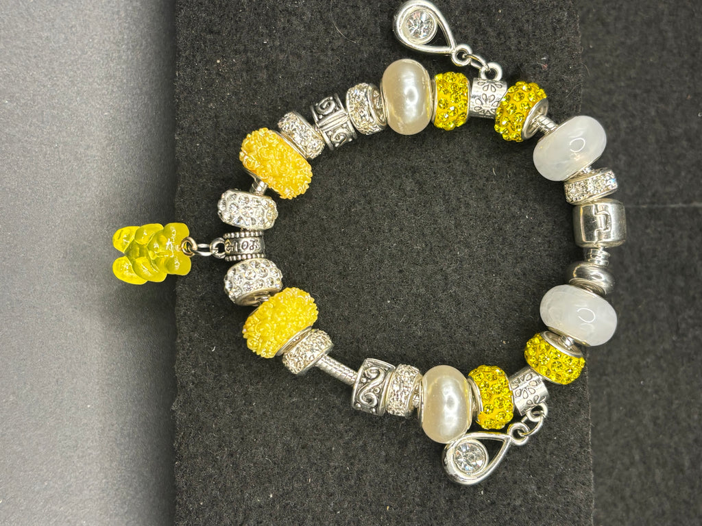 Yellow Gummy bear Charm Bracelet