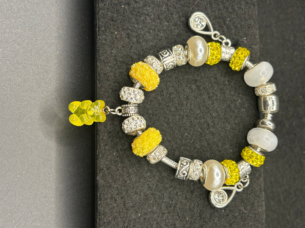 Yellow Gummy bear Charm Bracelet