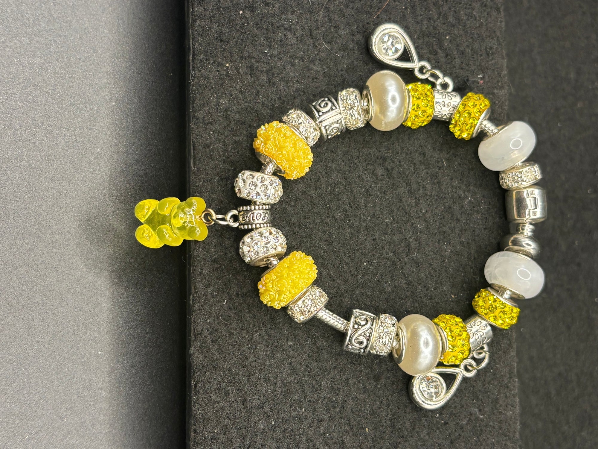 Yellow Gummy bear Charm Bracelet