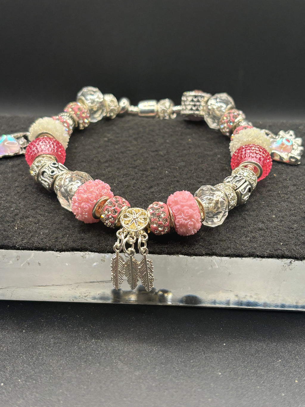 Pink Dream Catcher Charm Bracelet