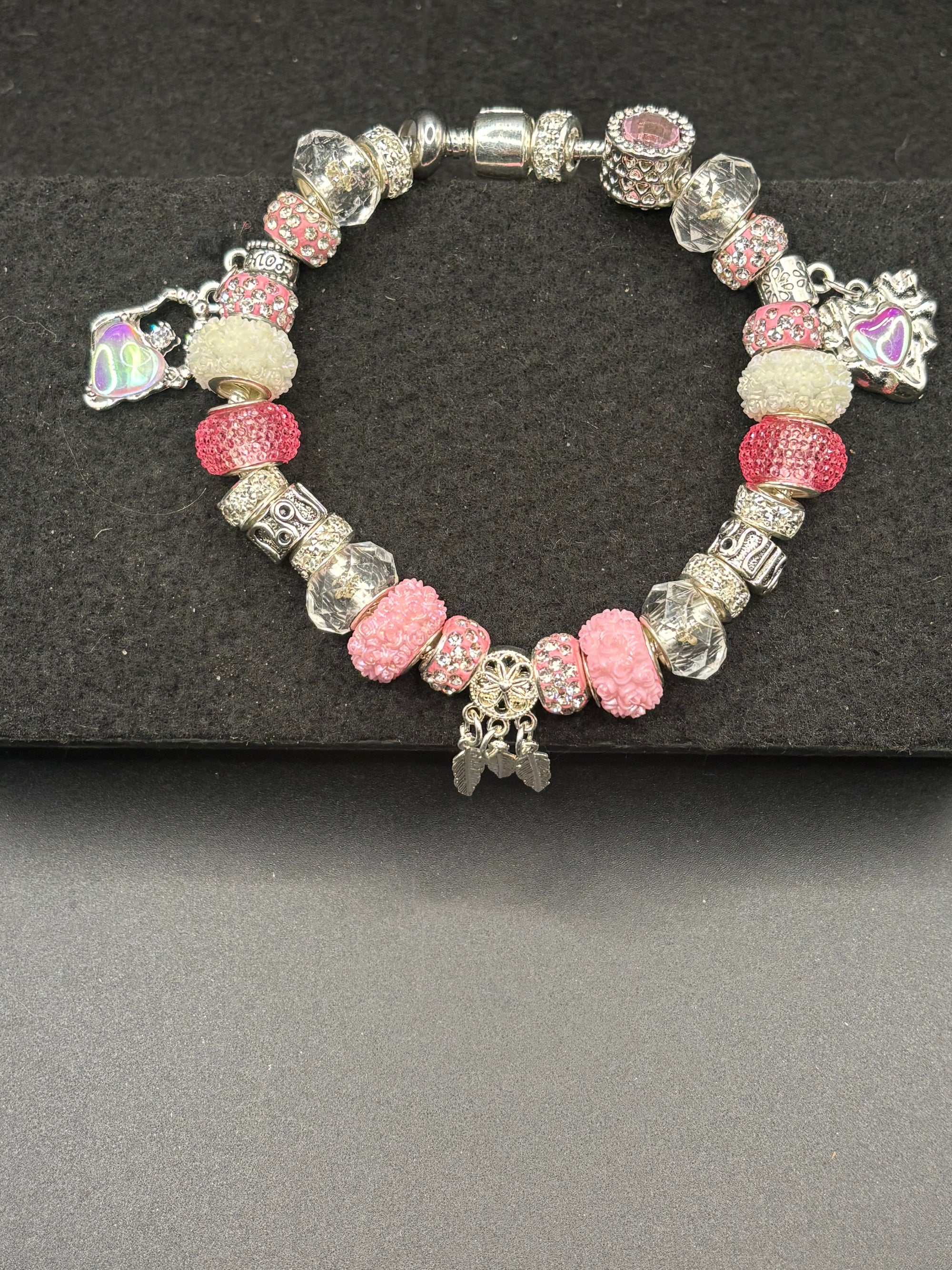 Pink Dream Catcher Charm Bracelet