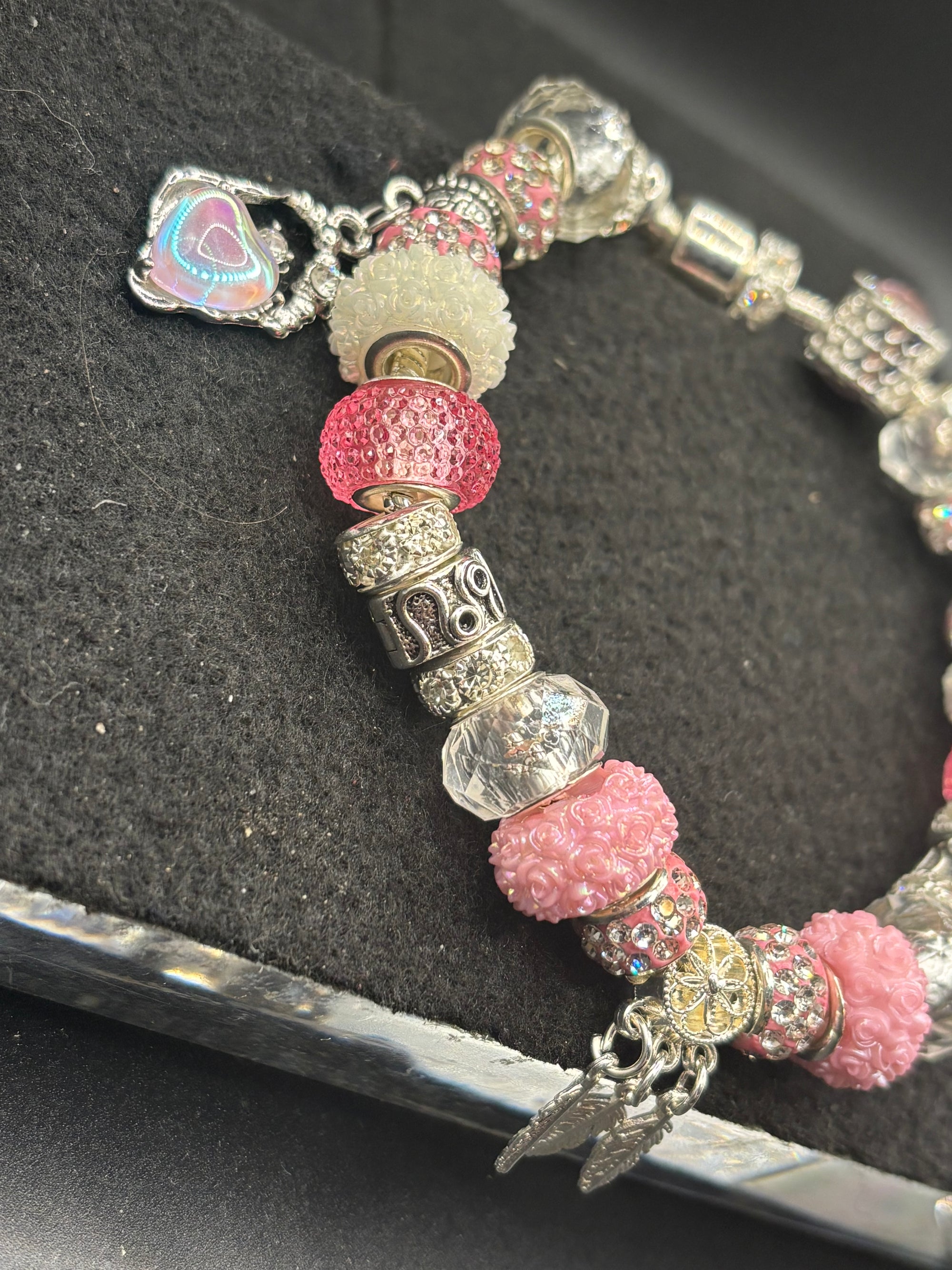 Pink Dream Catcher Charm Bracelet
