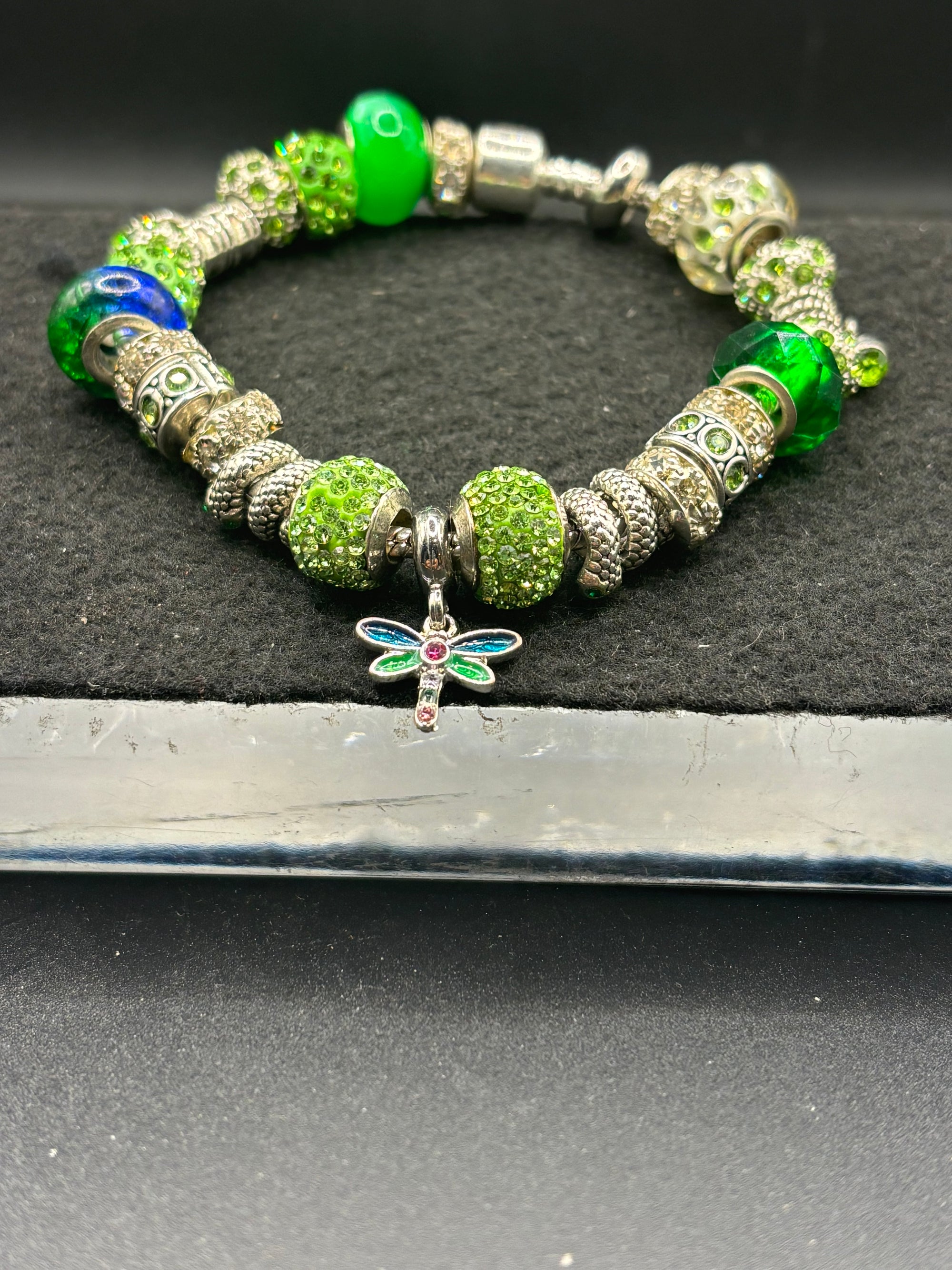 Green Dragonfly Charm Bracelet