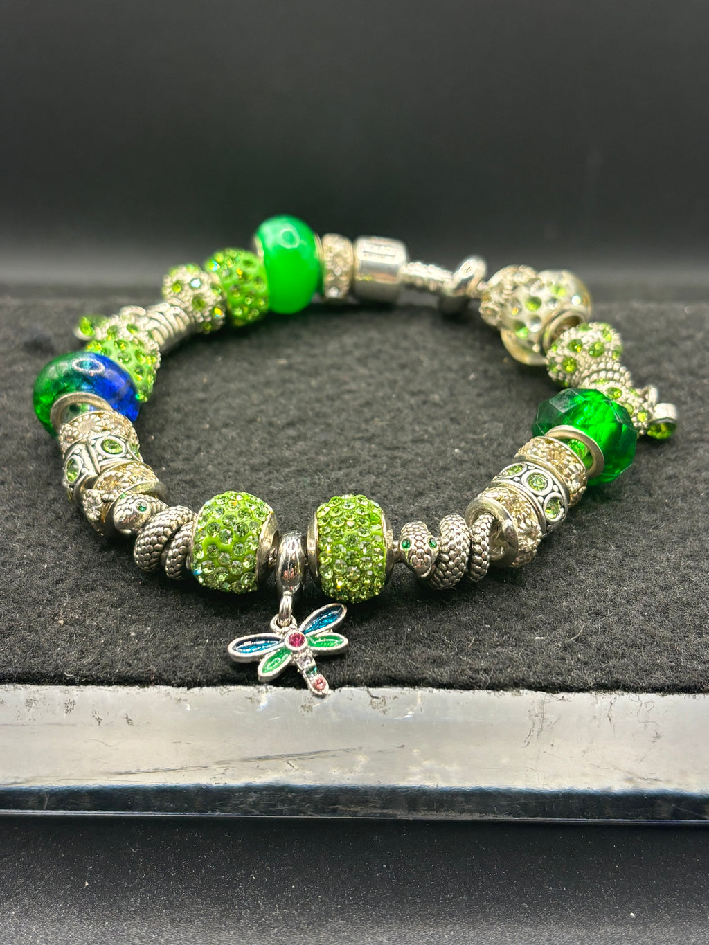 Green Dragonfly Charm Bracelet