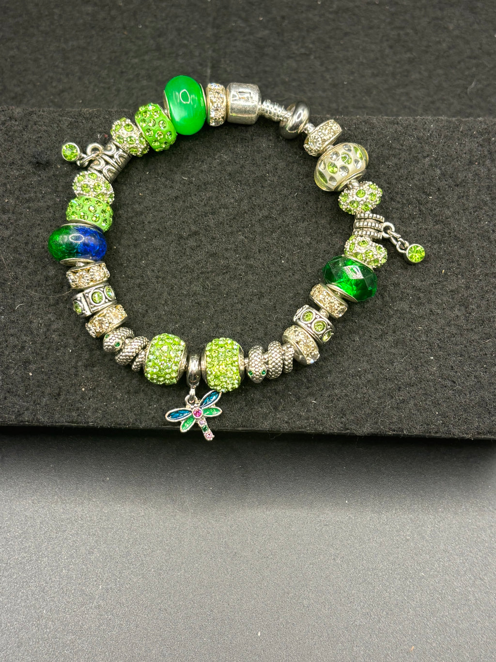 Green Dragonfly Charm Bracelet