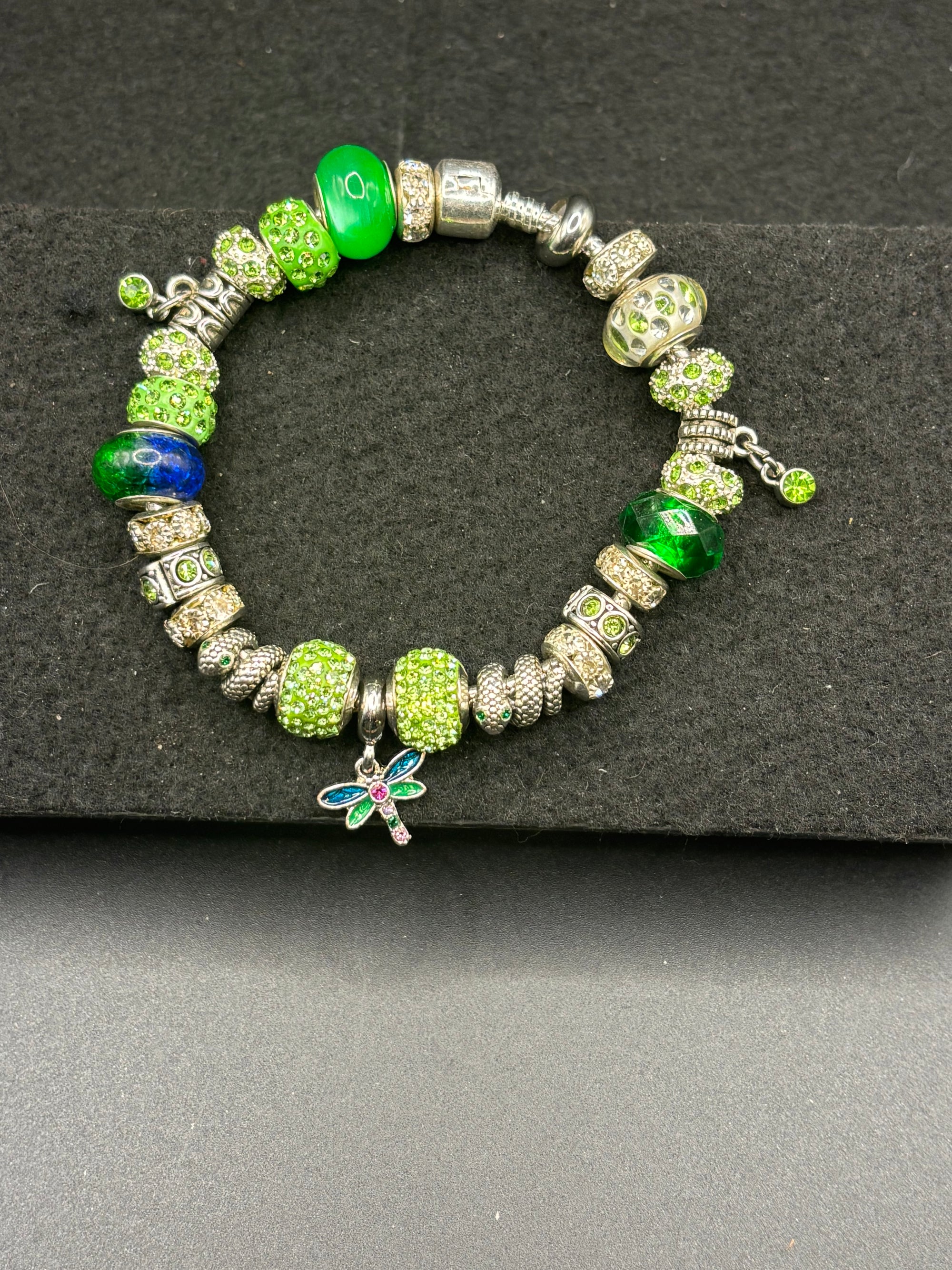 Green Dragonfly Charm Bracelet