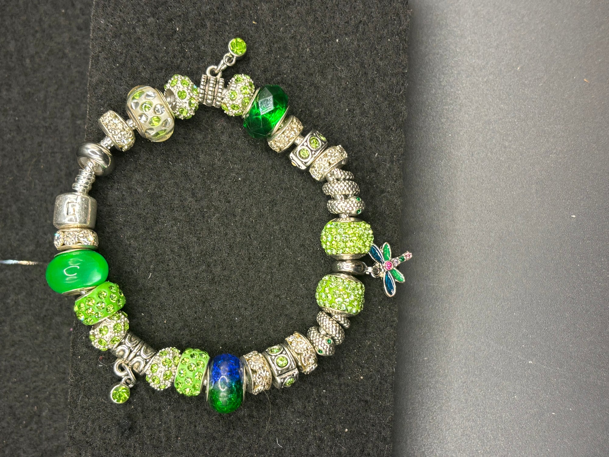 Green Dragonfly Charm Bracelet