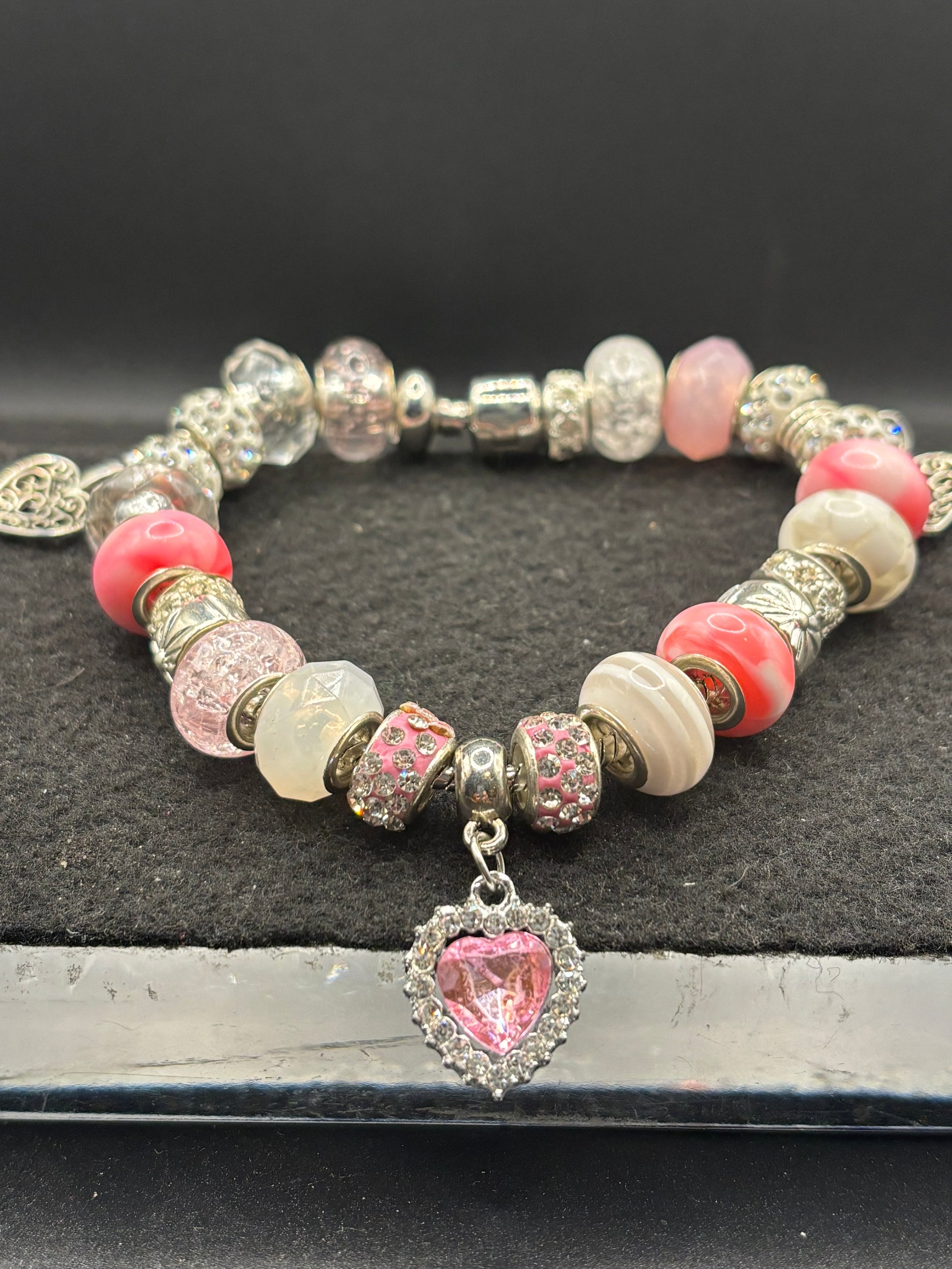 Pink Heart Charm Bracelet