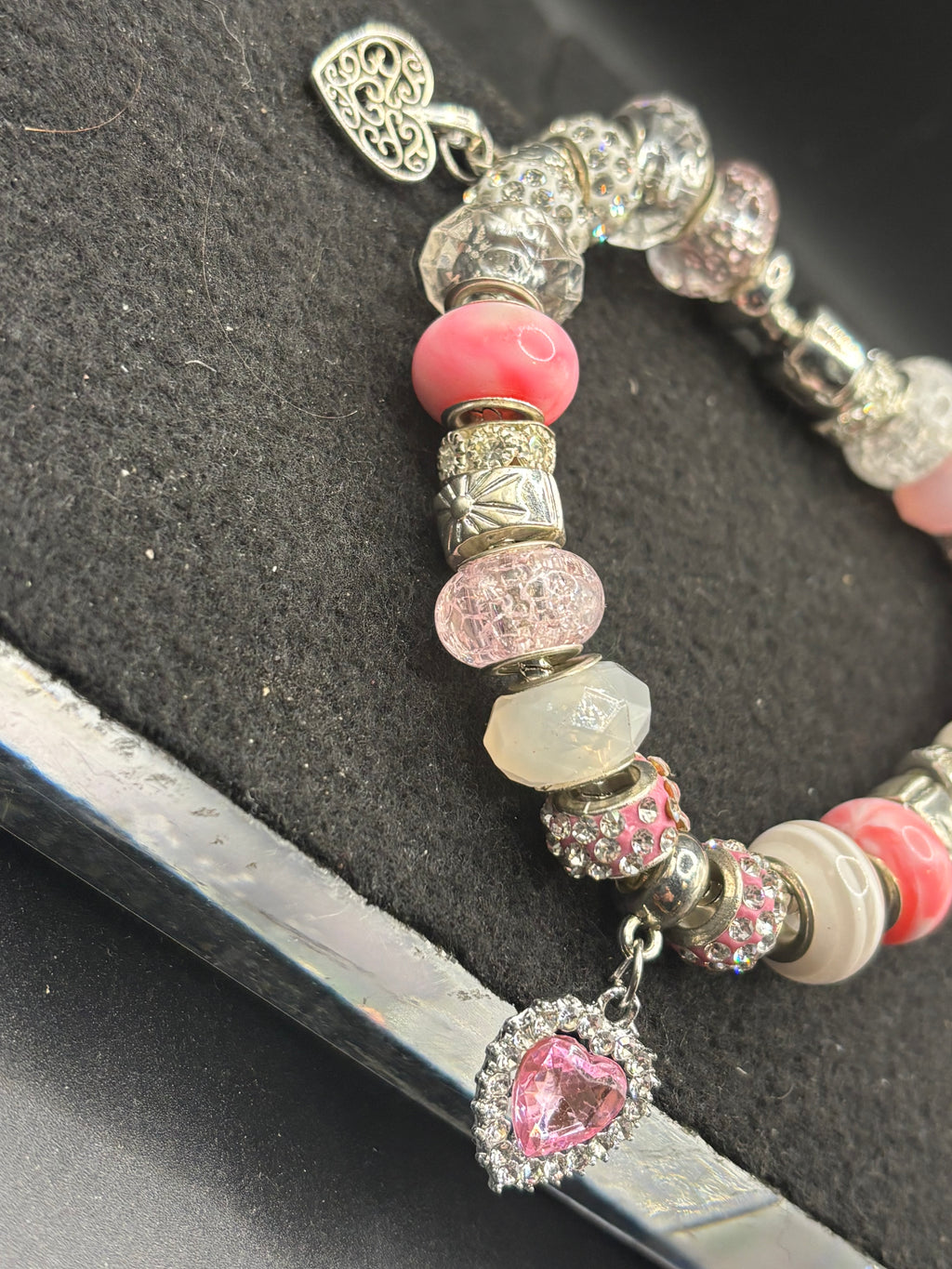 Pink Heart Charm Bracelet