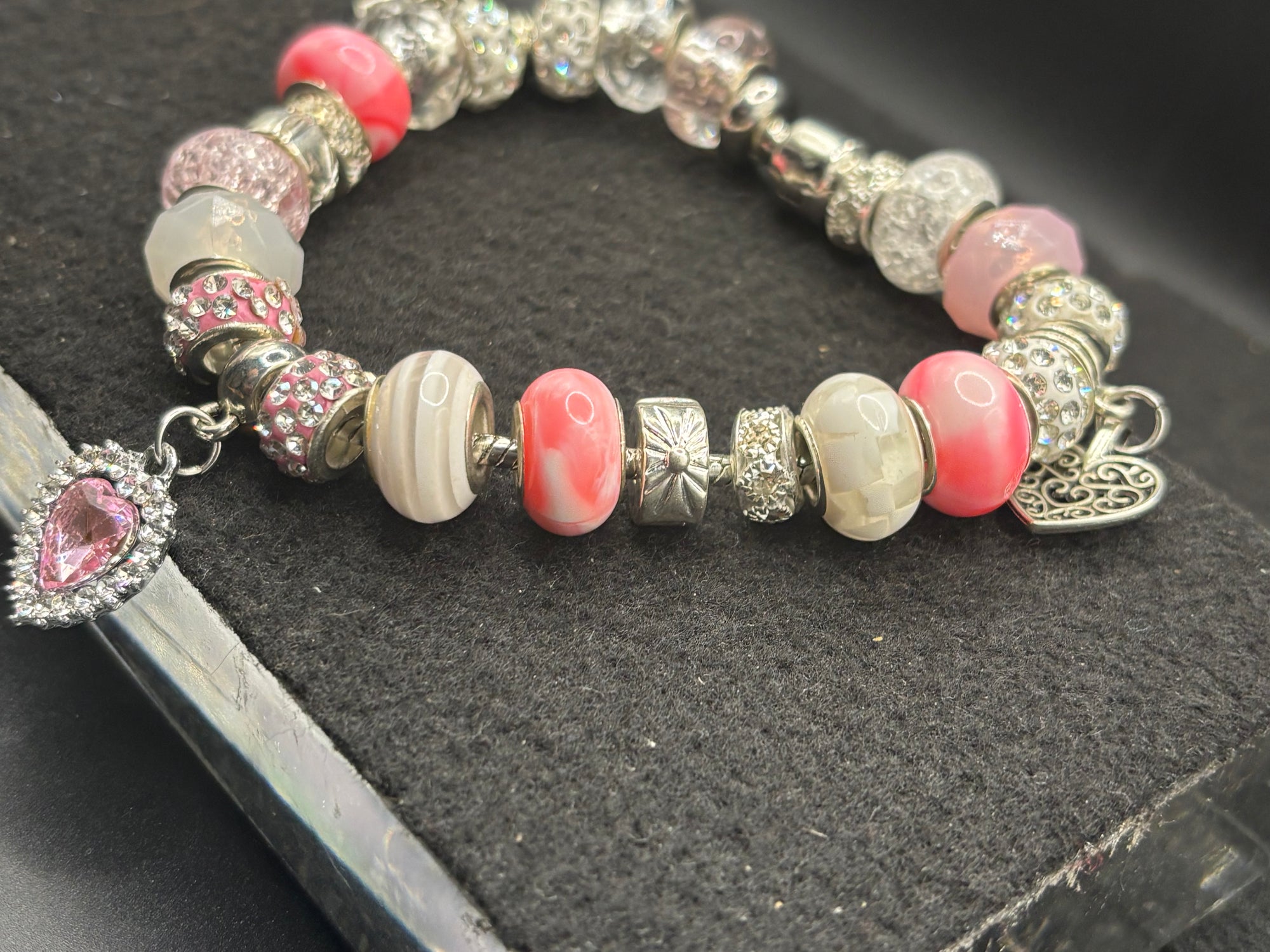 Pink Heart Charm Bracelet