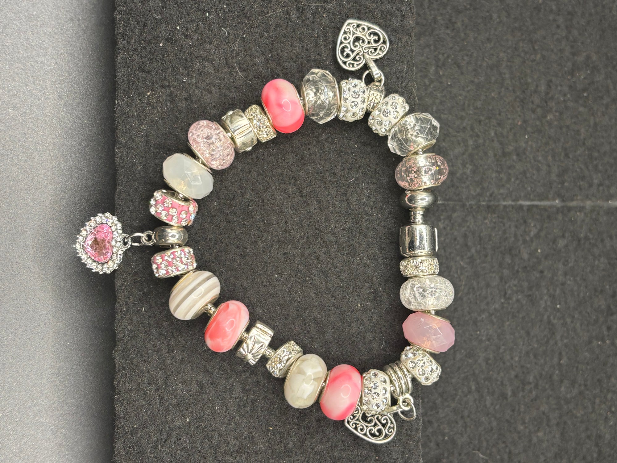 Pink Heart Charm Bracelet