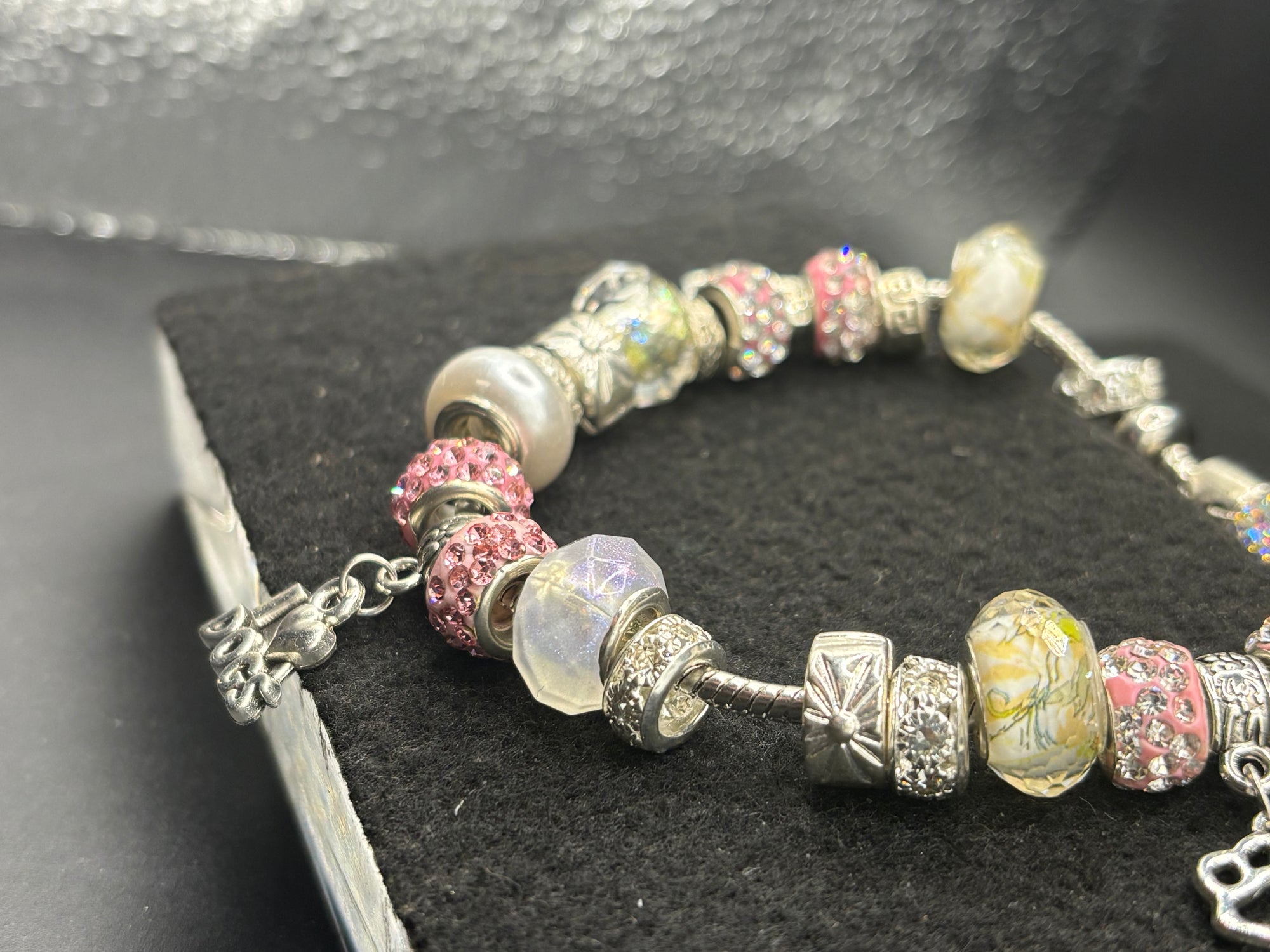 Pink Dog Charm Bracelet