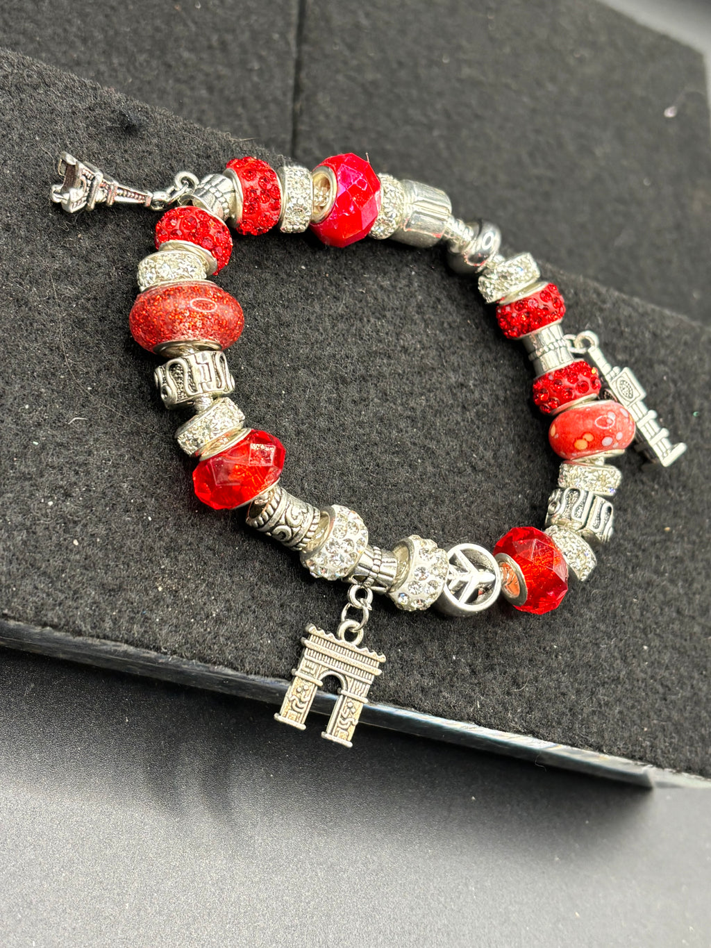 Red Travel Charm Bracelet