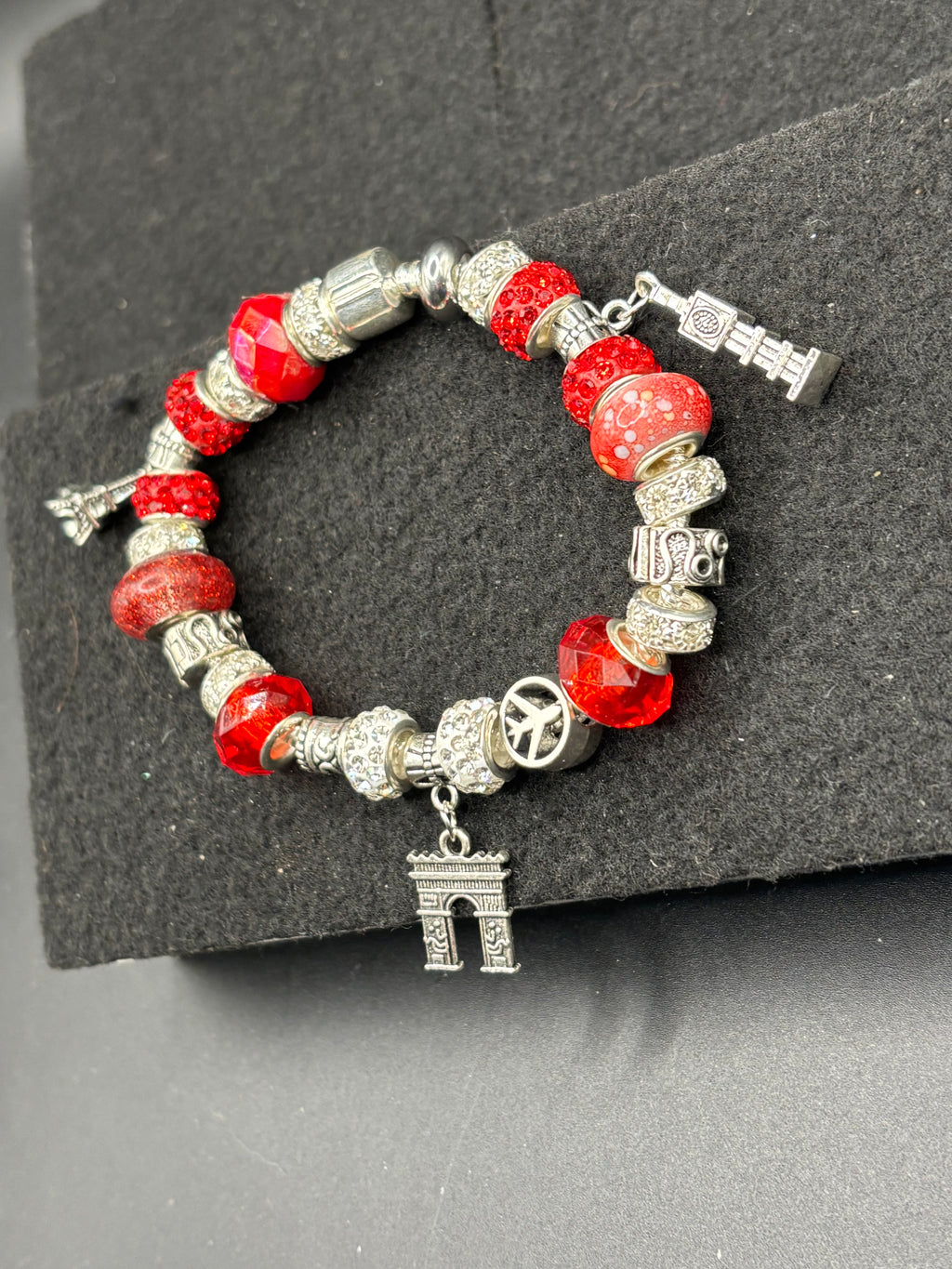 Red Travel Charm Bracelet