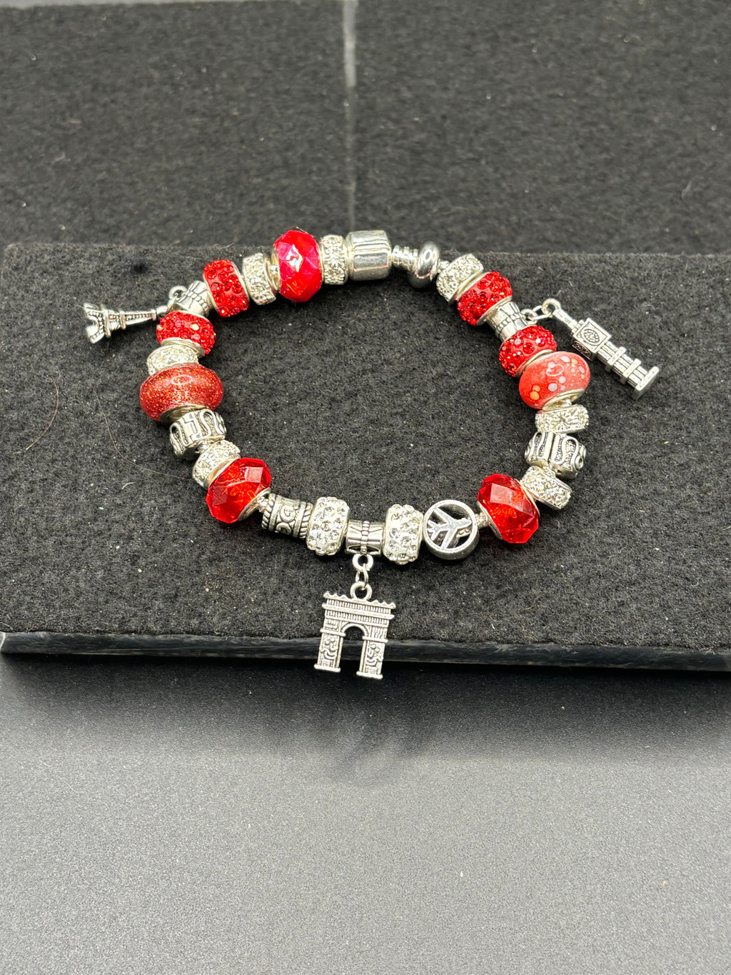Red Travel Charm Bracelet