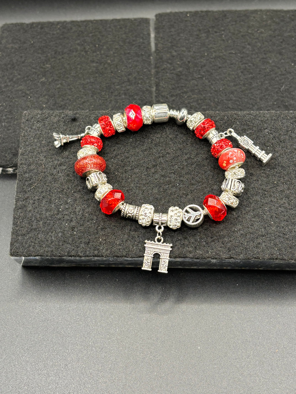 Red Travel Charm Bracelet