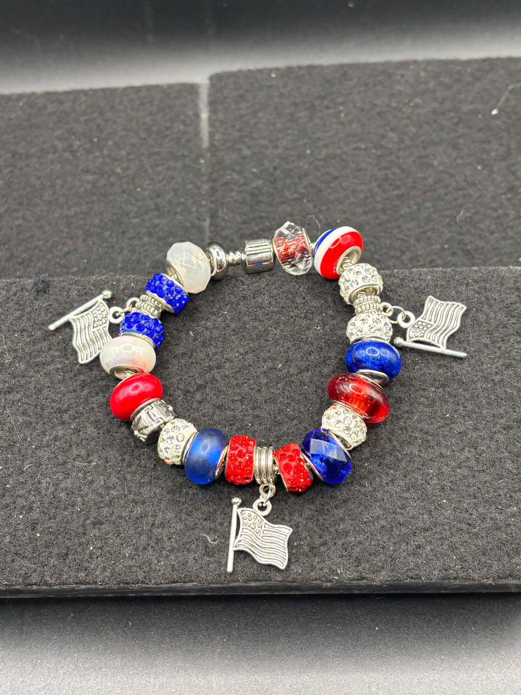 American Flag Charm Bracelet