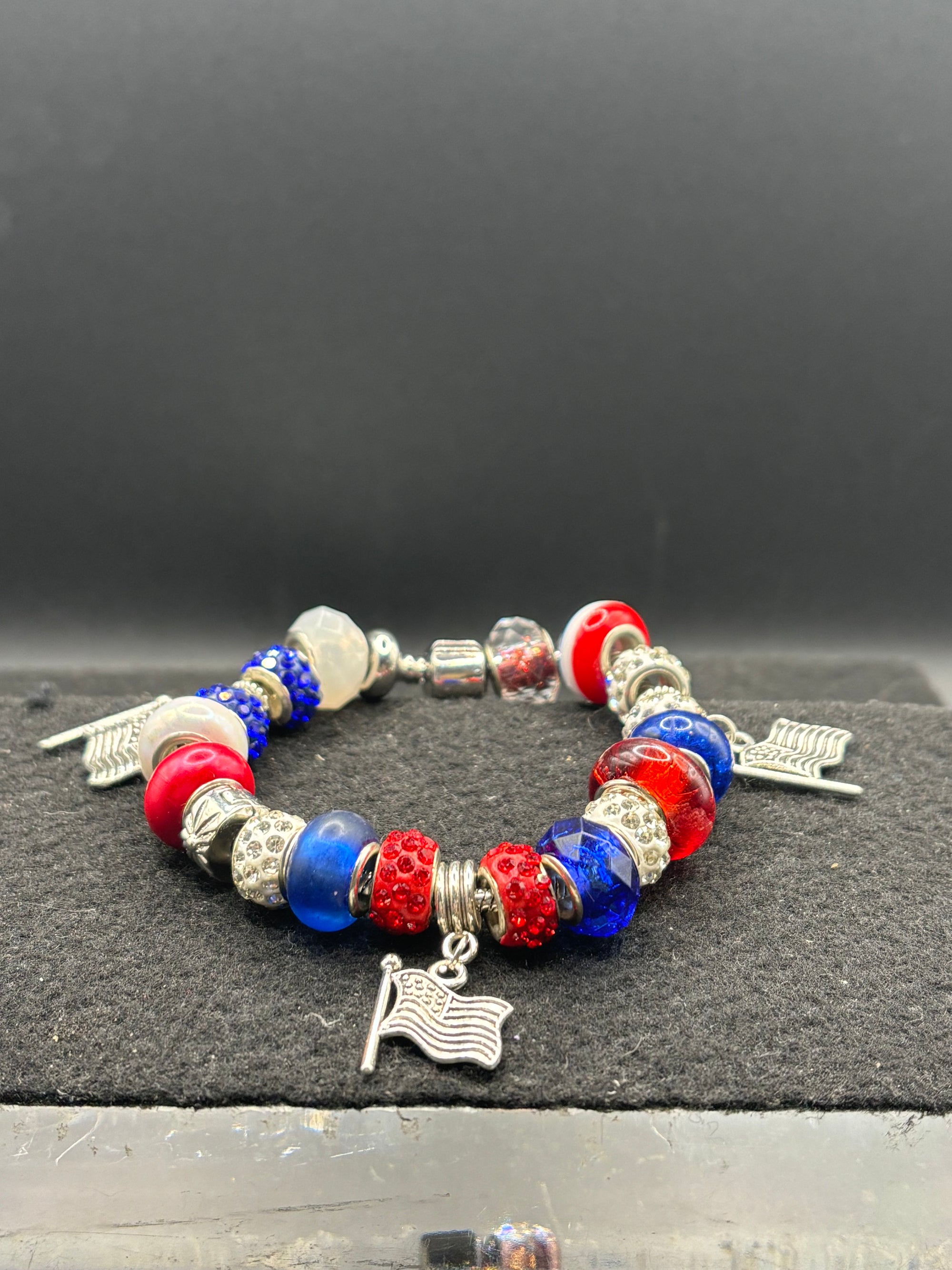 American Flag Charm Bracelet