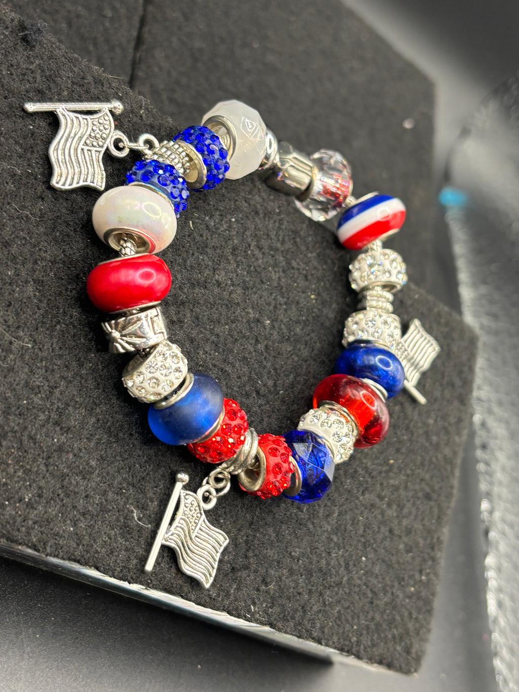 American Flag Charm Bracelet