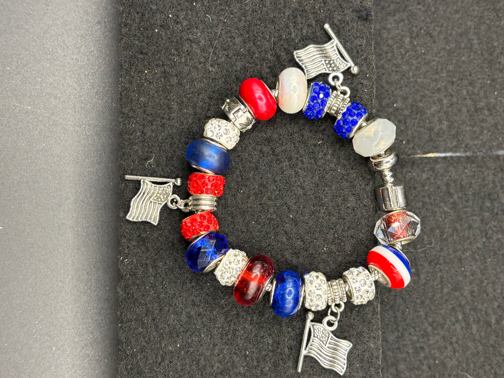 American Flag Charm Bracelet