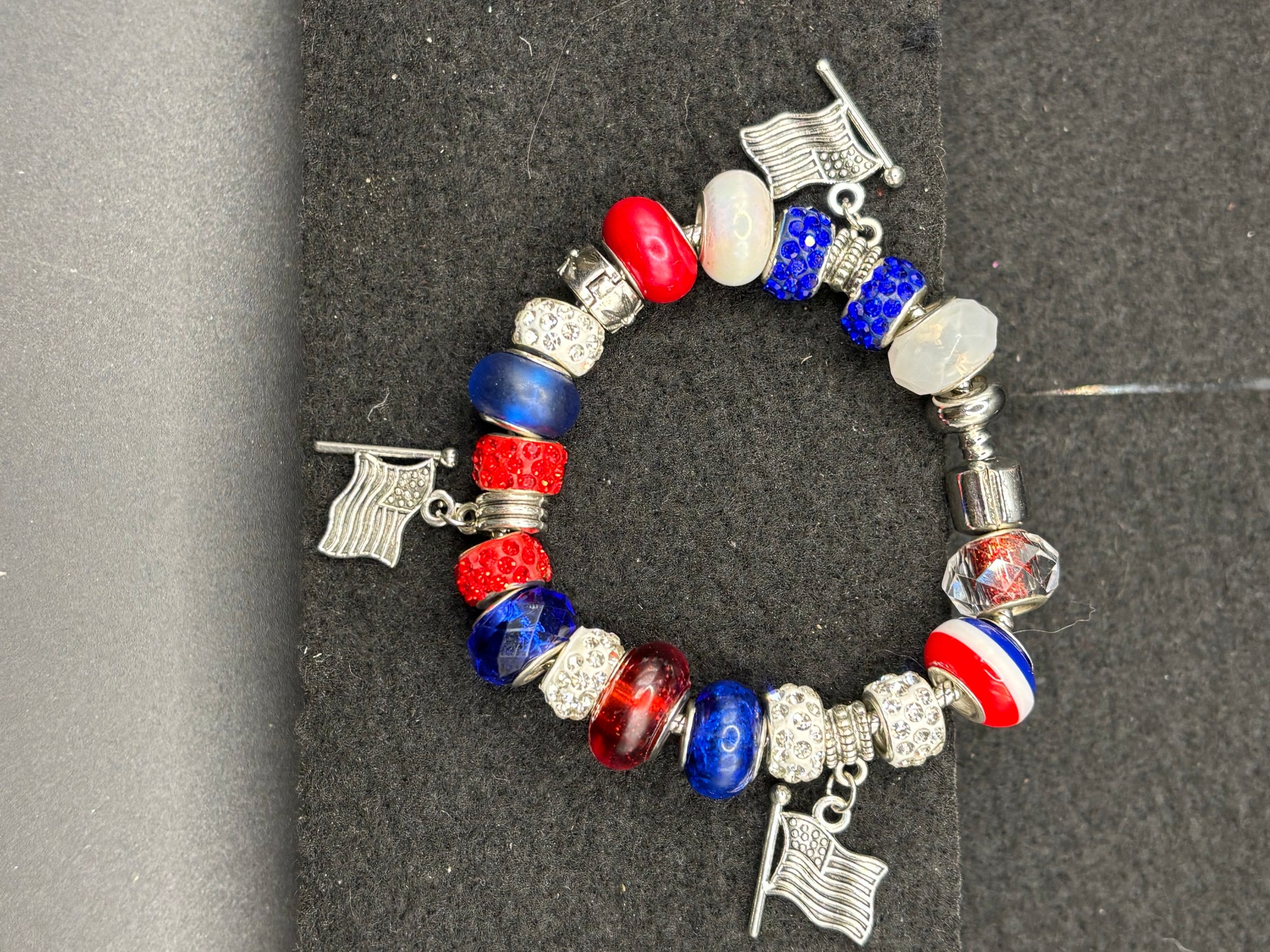 American Flag Charm Bracelet