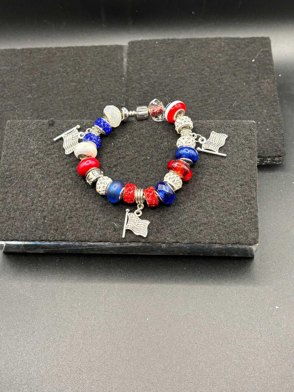 American Flag Charm Bracelet