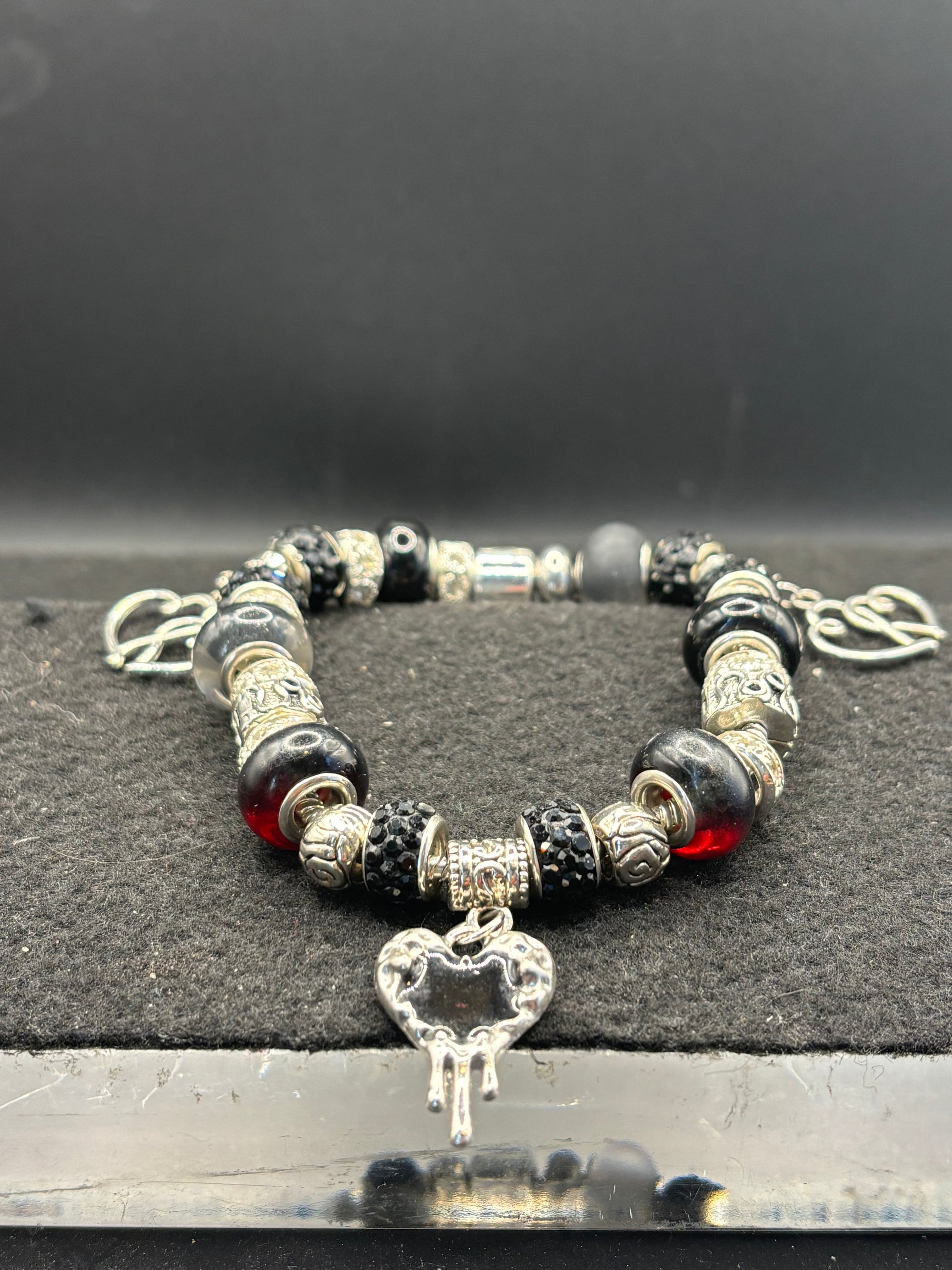 Bleeding Heart Charm Bracelet