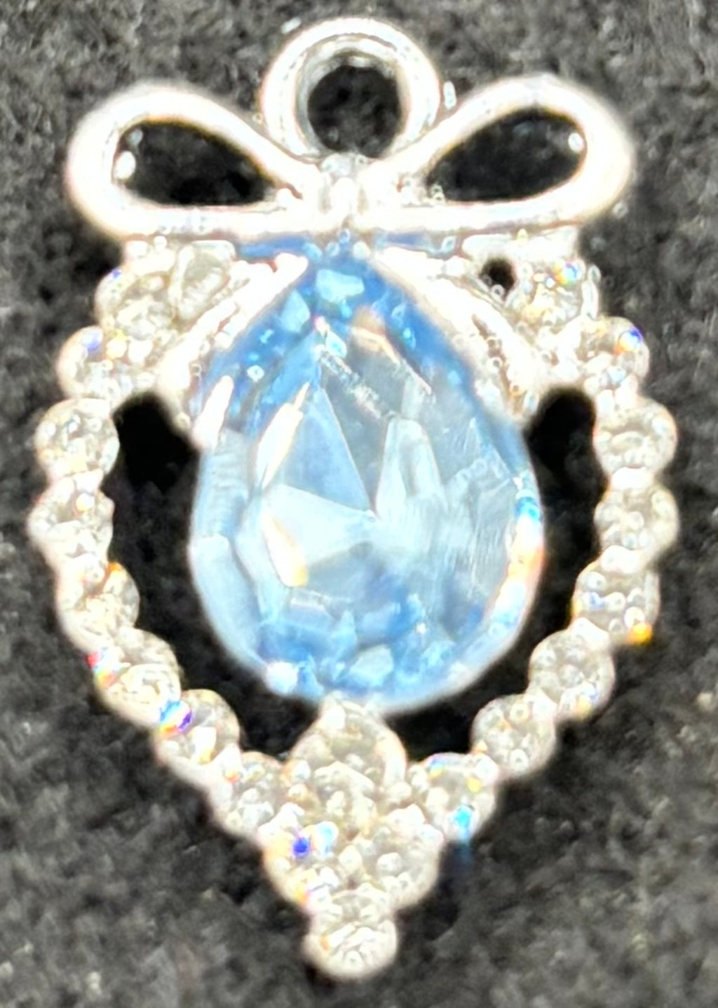 Rhinestone Teardrop Charm