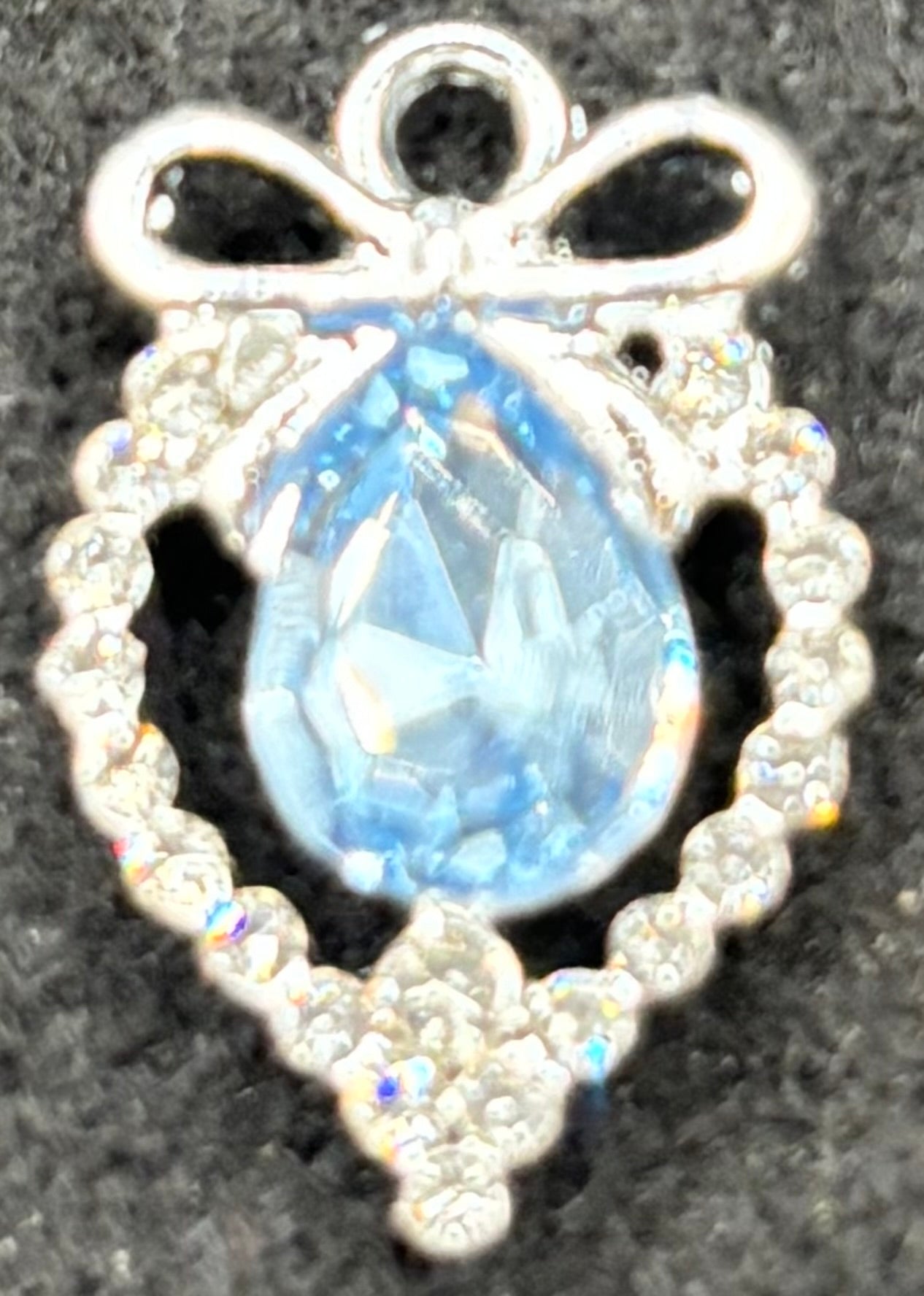 Rhinestone Teardrop Charm