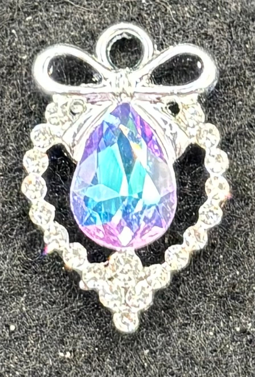 Rhinestone Teardrop Charm
