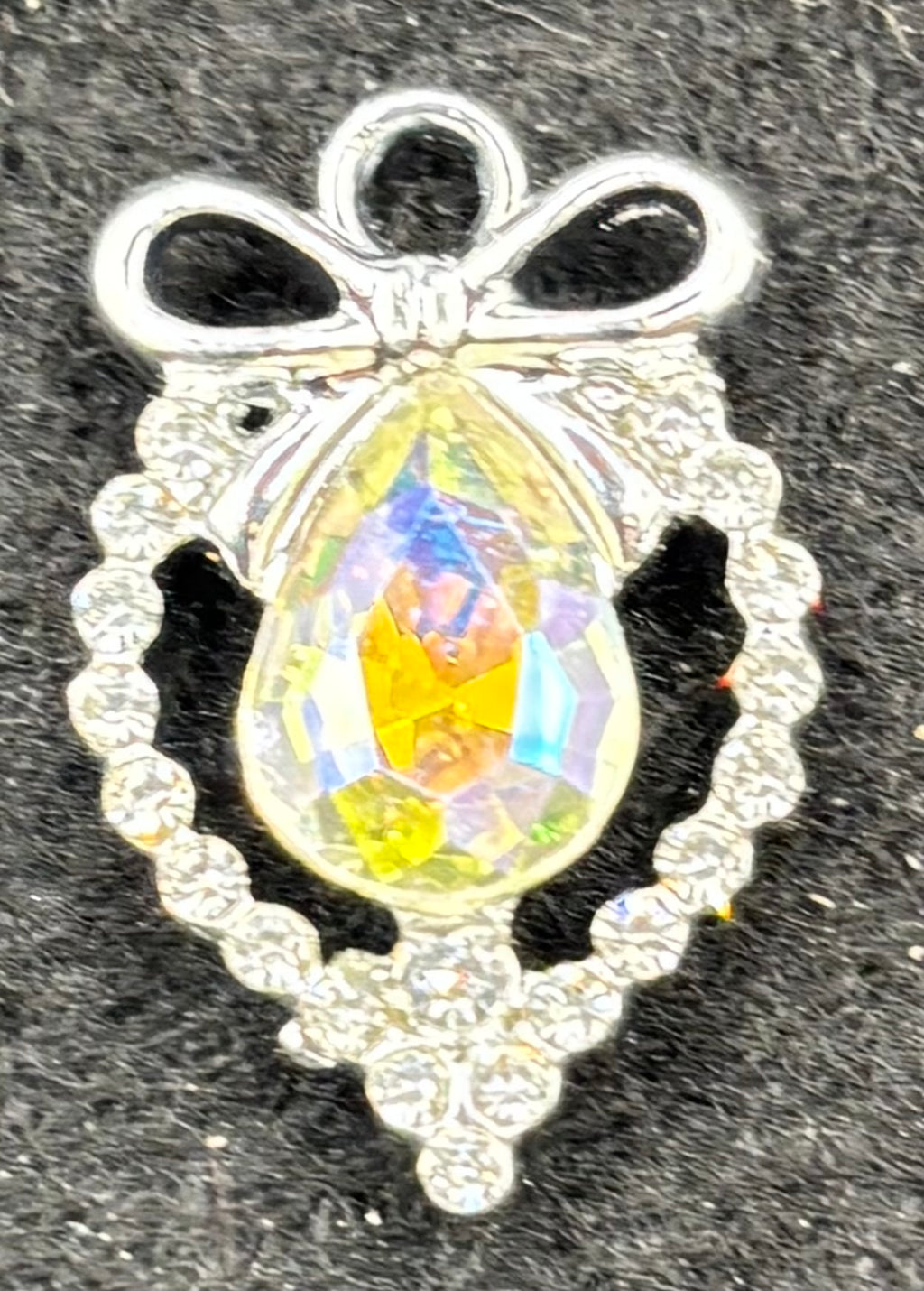 Rhinestone Teardrop Charm
