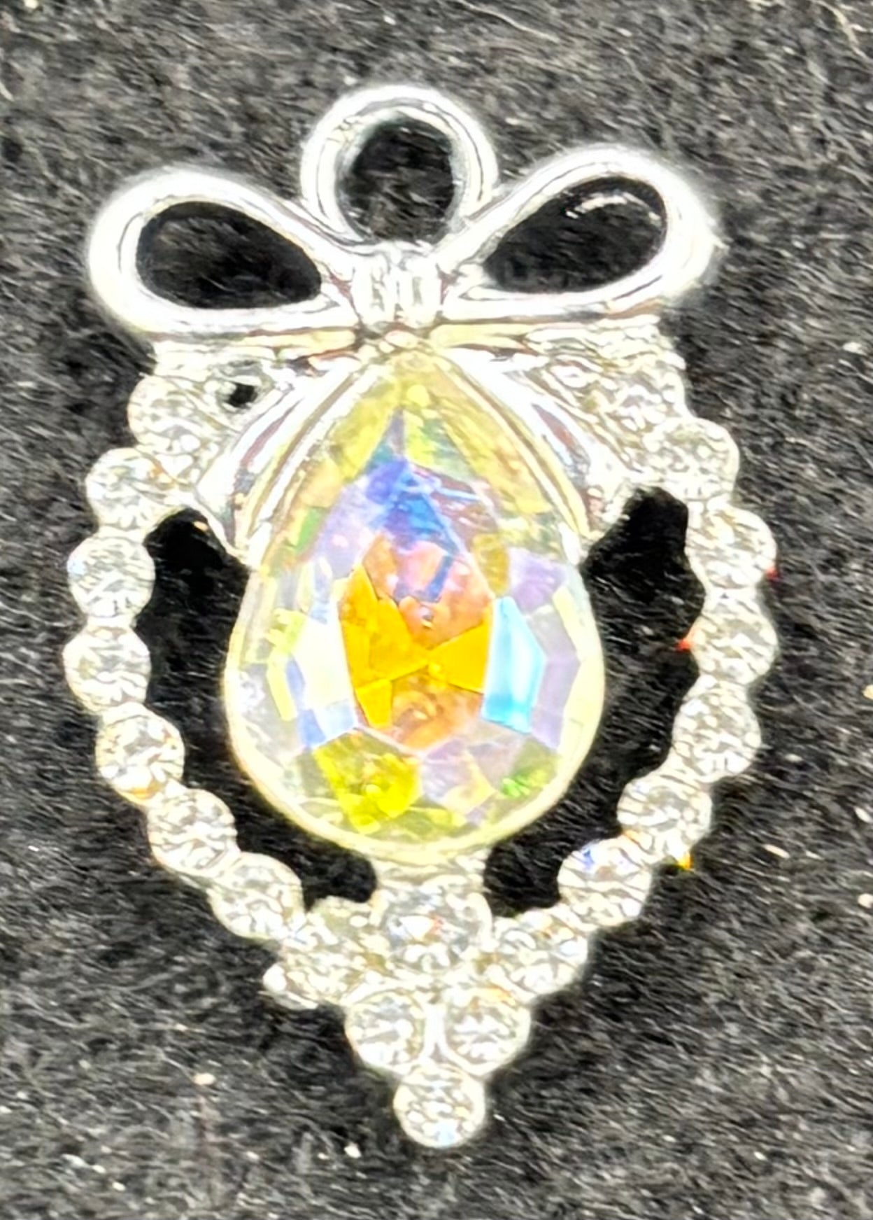 Rhinestone Teardrop Charm