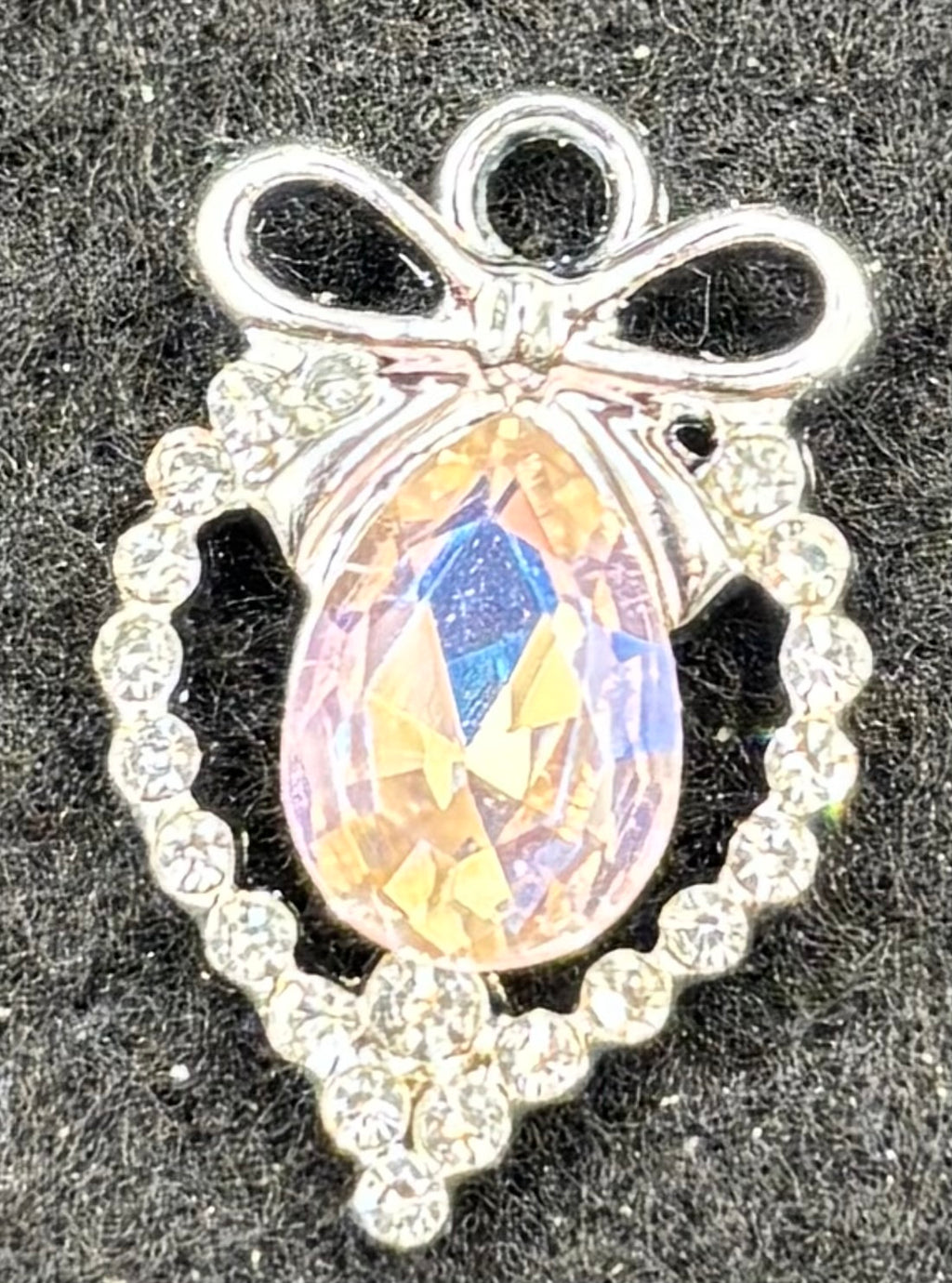 Rhinestone Teardrop Charm