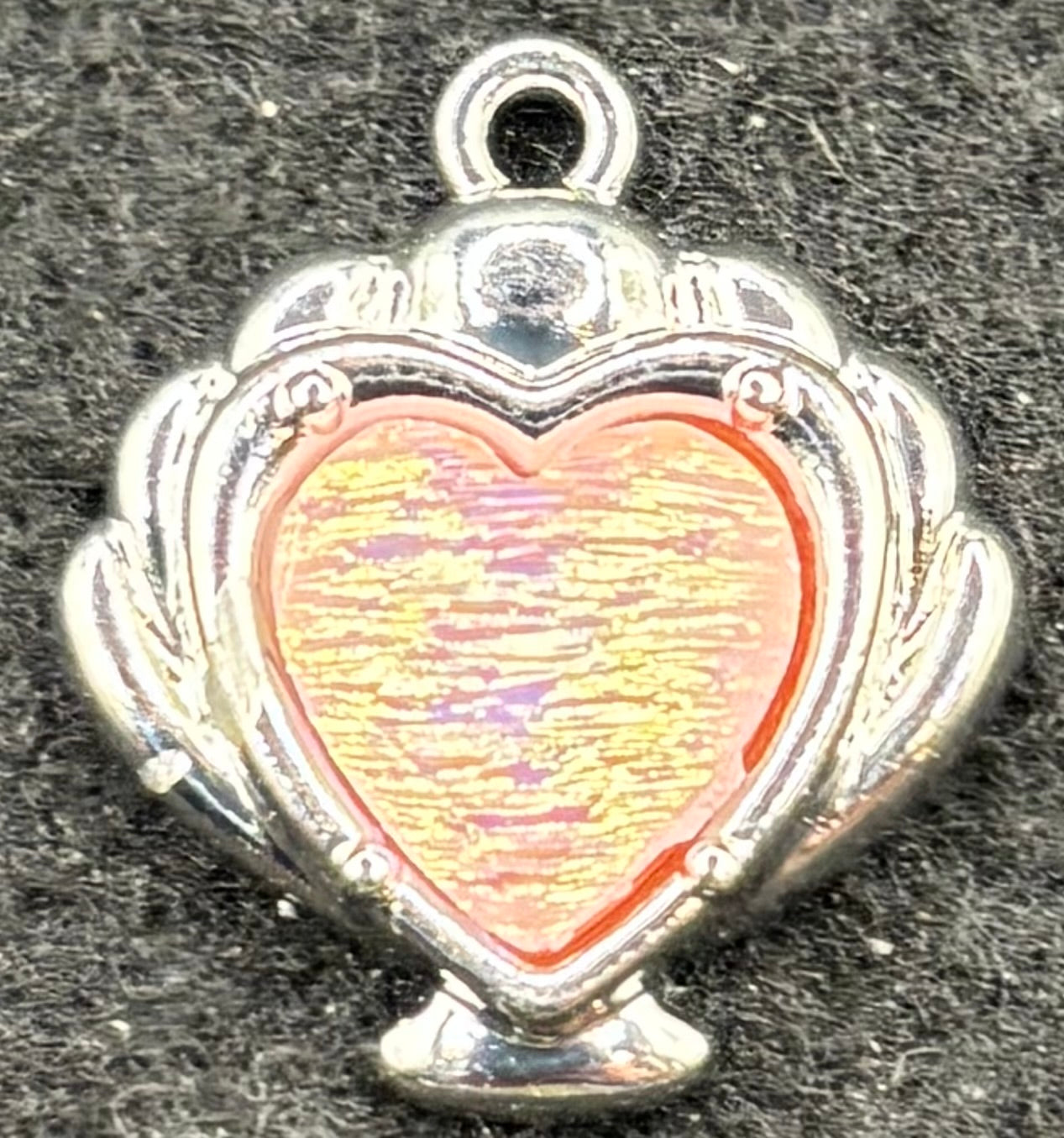 Pink Rhinestone Heart Seashell Charm