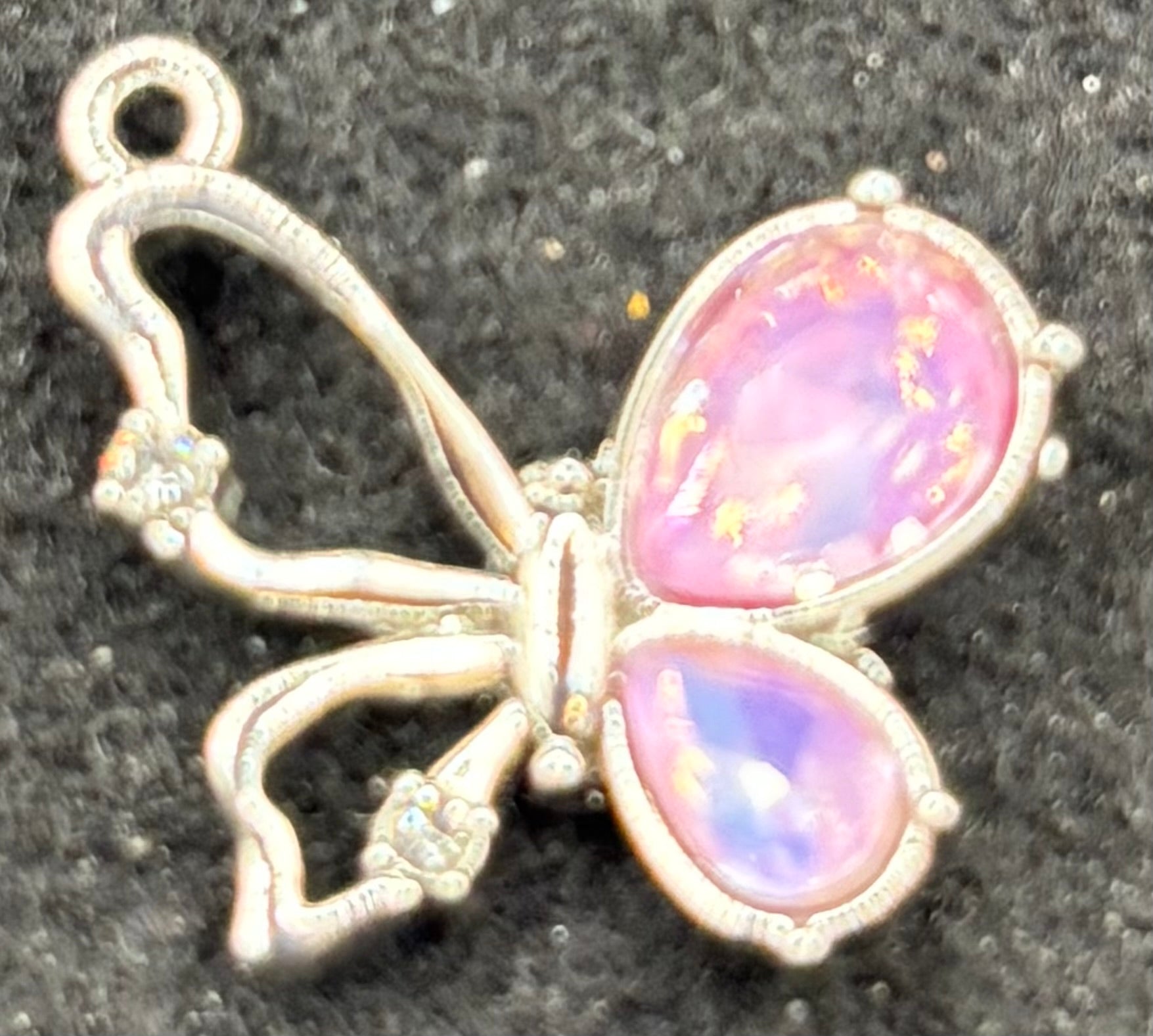 Pink Rhinestone Butterfly